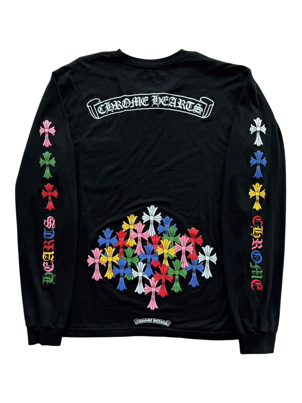 Multi Color Cross Cemetery Long Sleeve T-Shirt