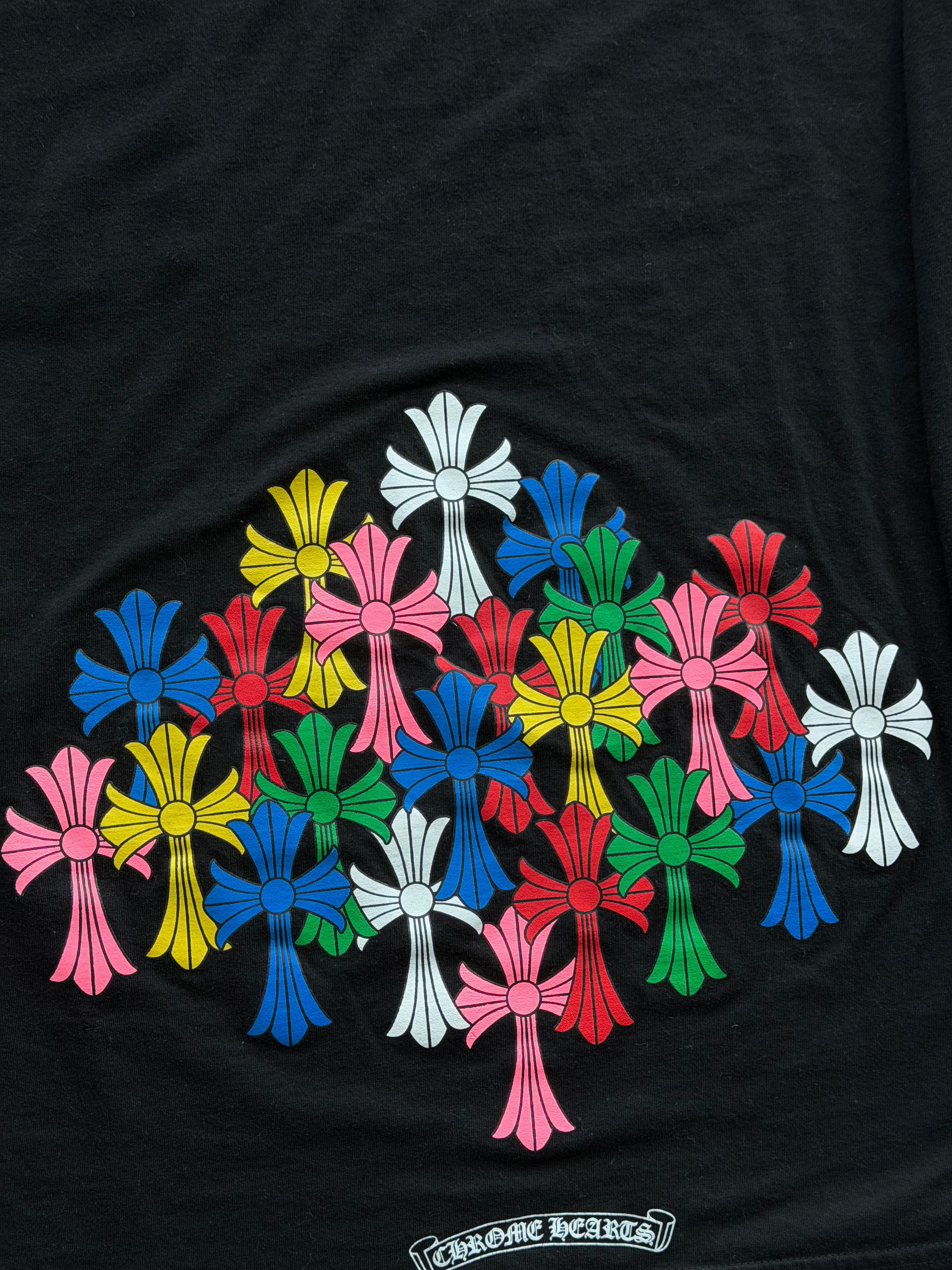 Multi Color Cross Cemetery Long Sleeve T-Shirt