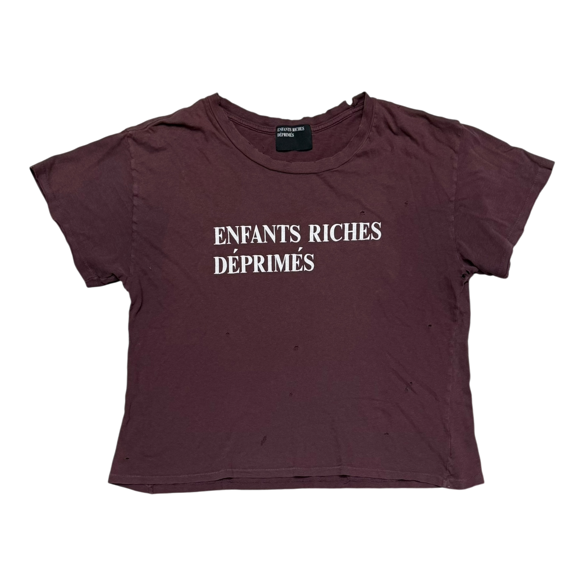 Distressed Logo-Print T-Shirt Purple