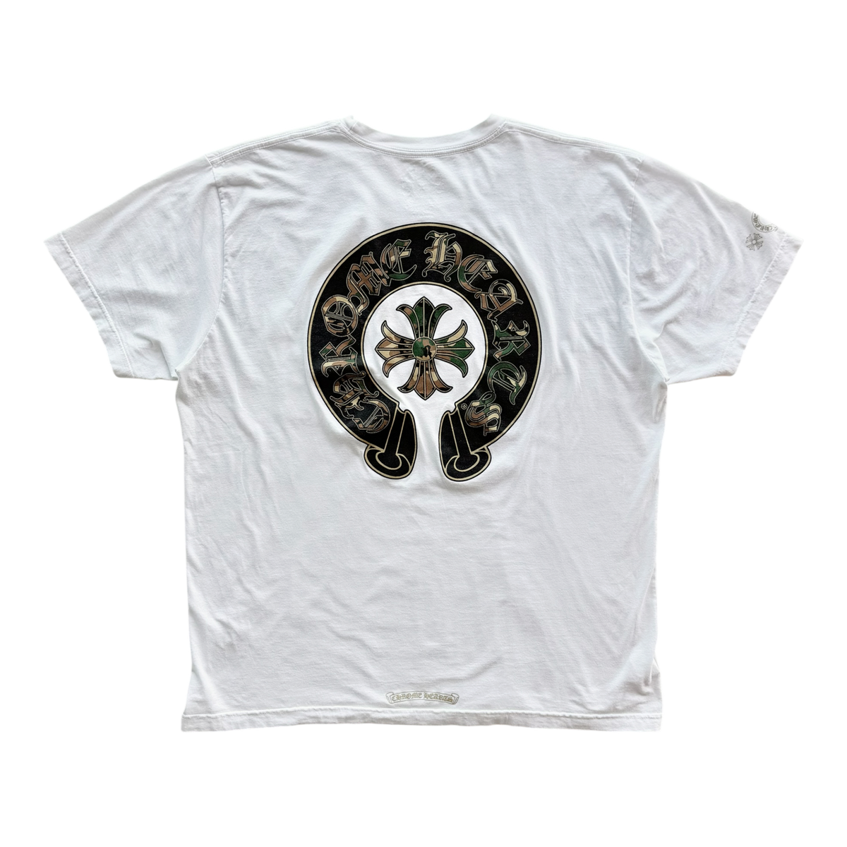 Triple Cross Horseshoe Logo Pocket T-Shirt White & Camo