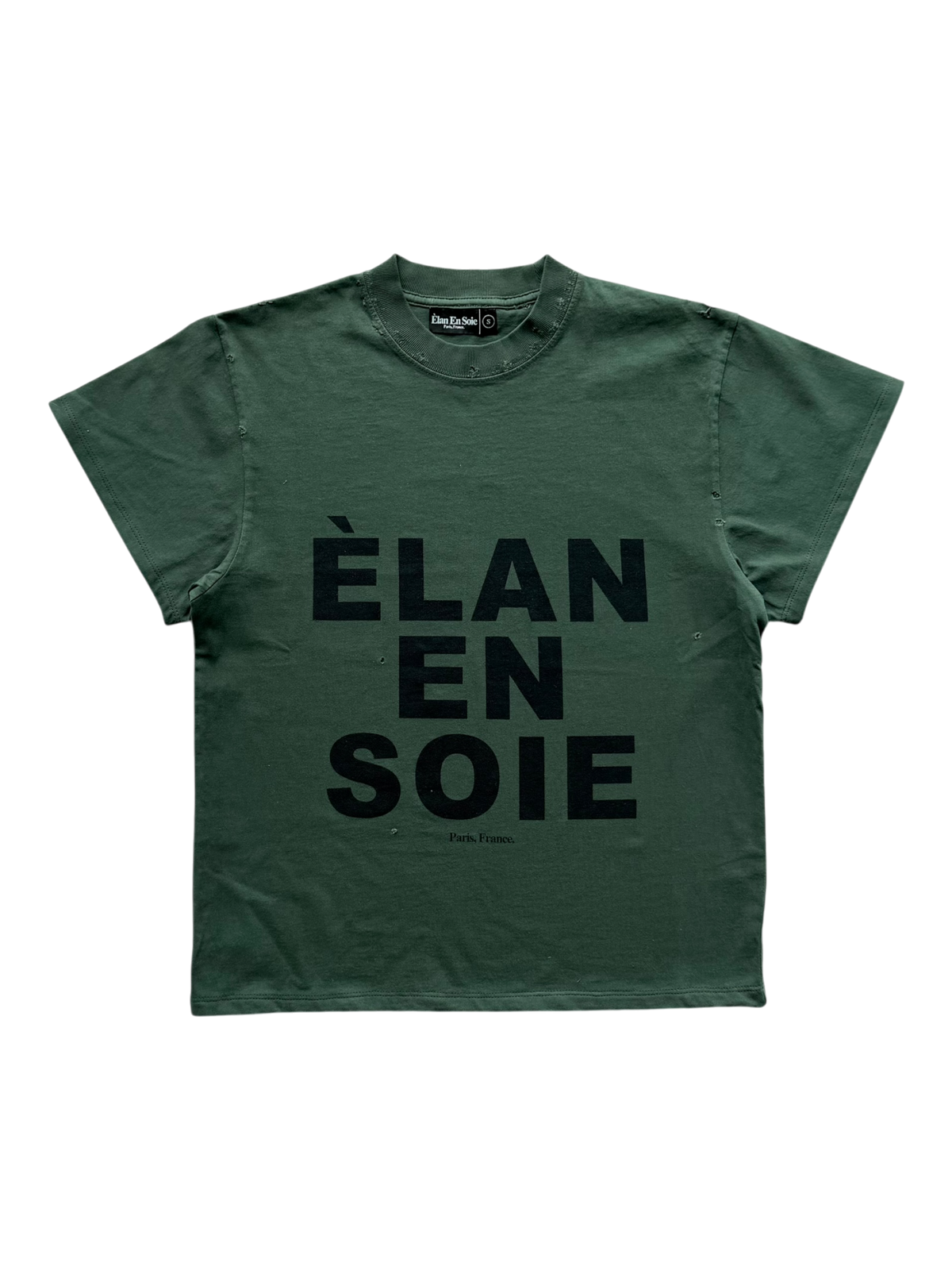 Logo Distressed Tee Forest Green