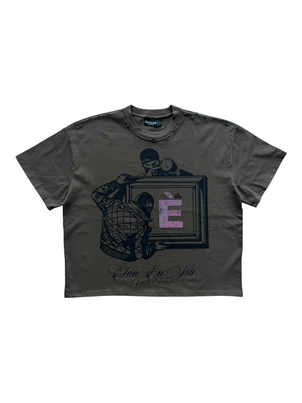 Burglary Distressed Tee Brown