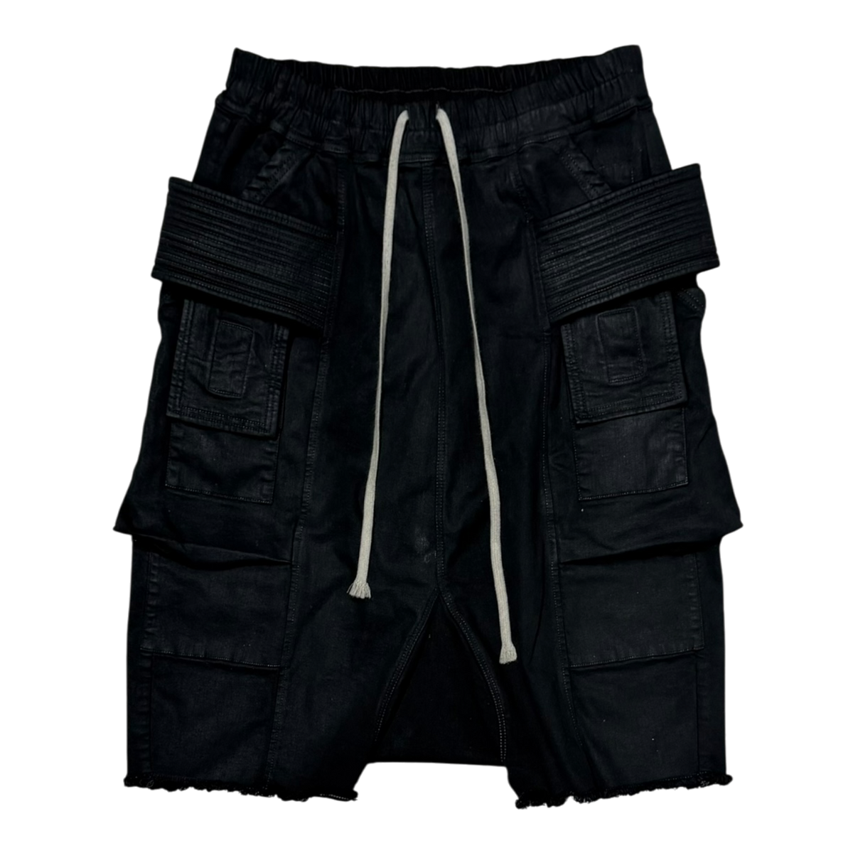 DRKSHDW Black creatch cargo shorts