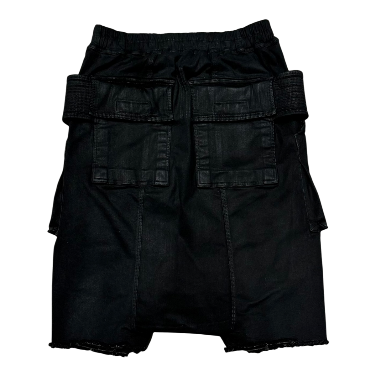 DRKSHDW Black creatch cargo shorts