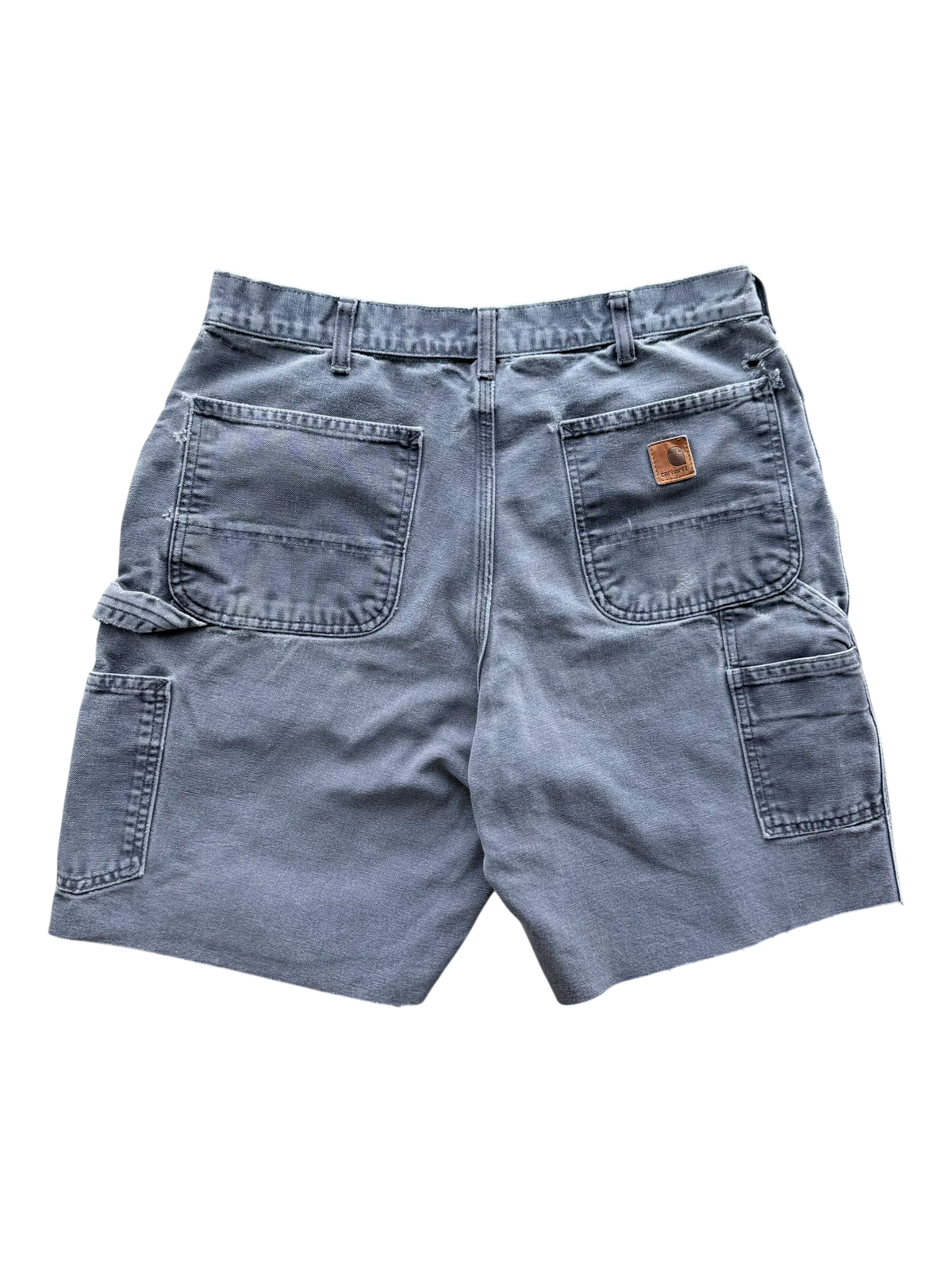 White & Purple Patch Carpenter Shorts Washed Grey