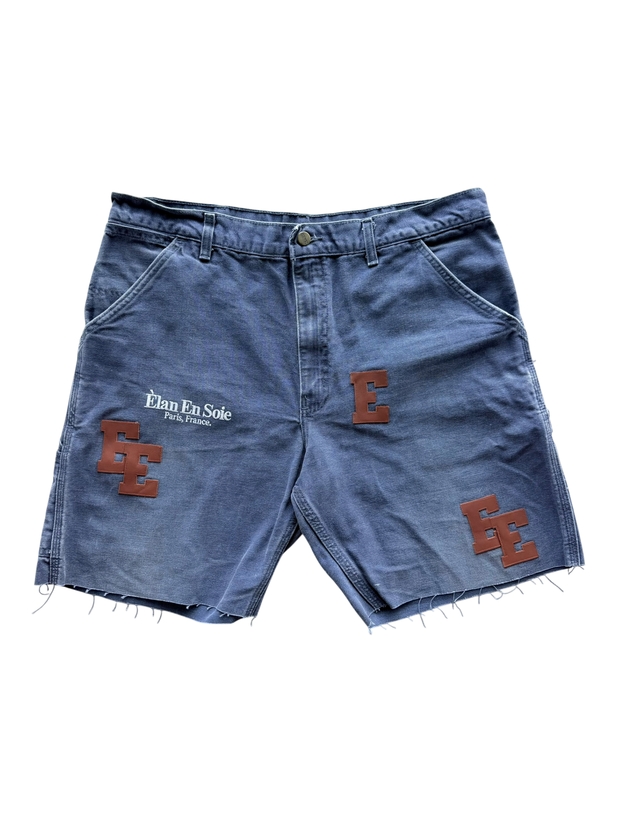 Brown Patch Carpenter Shorts Washed Indigo