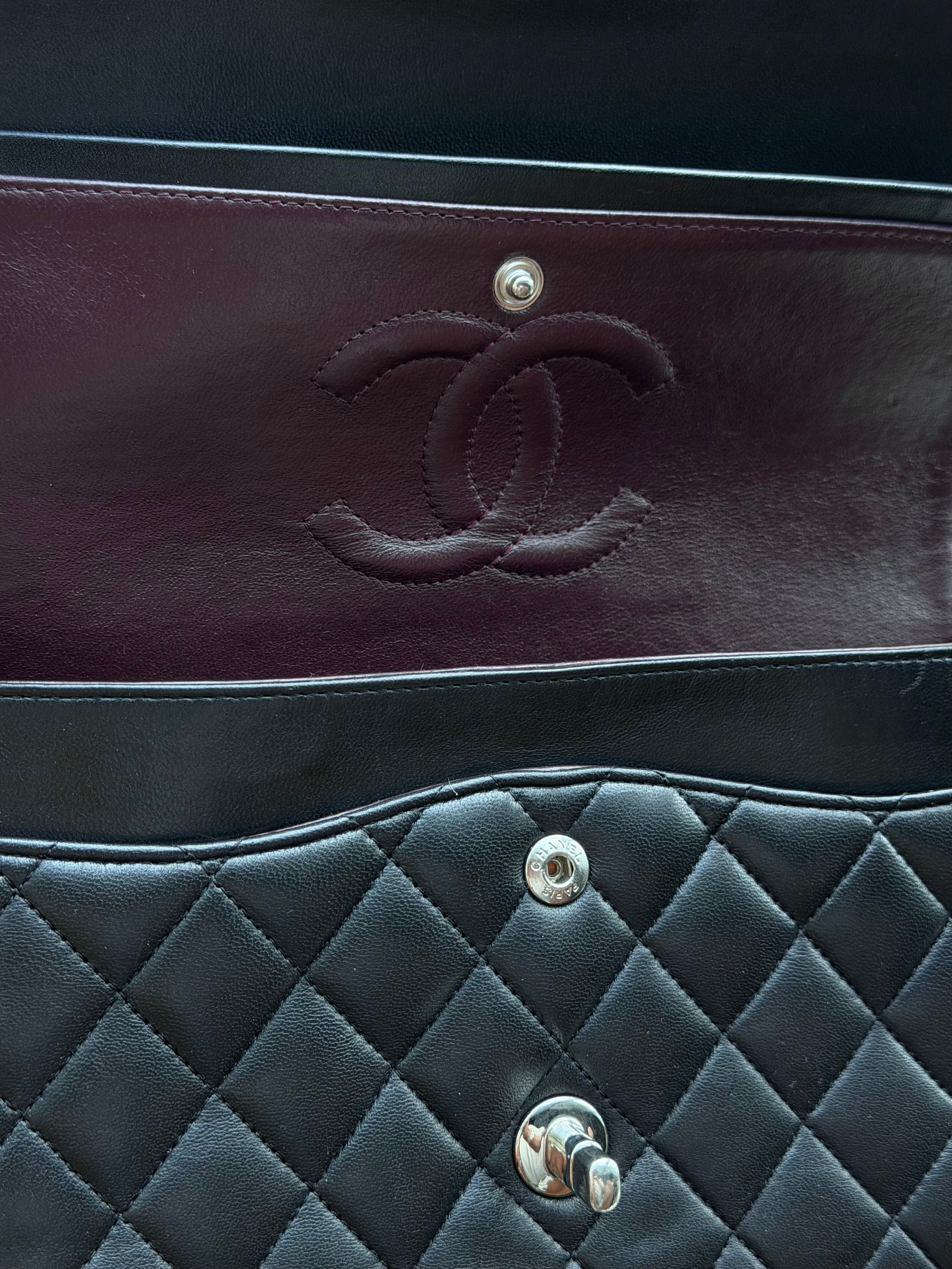 Black Lambskin Quilted Medium Flap Bag