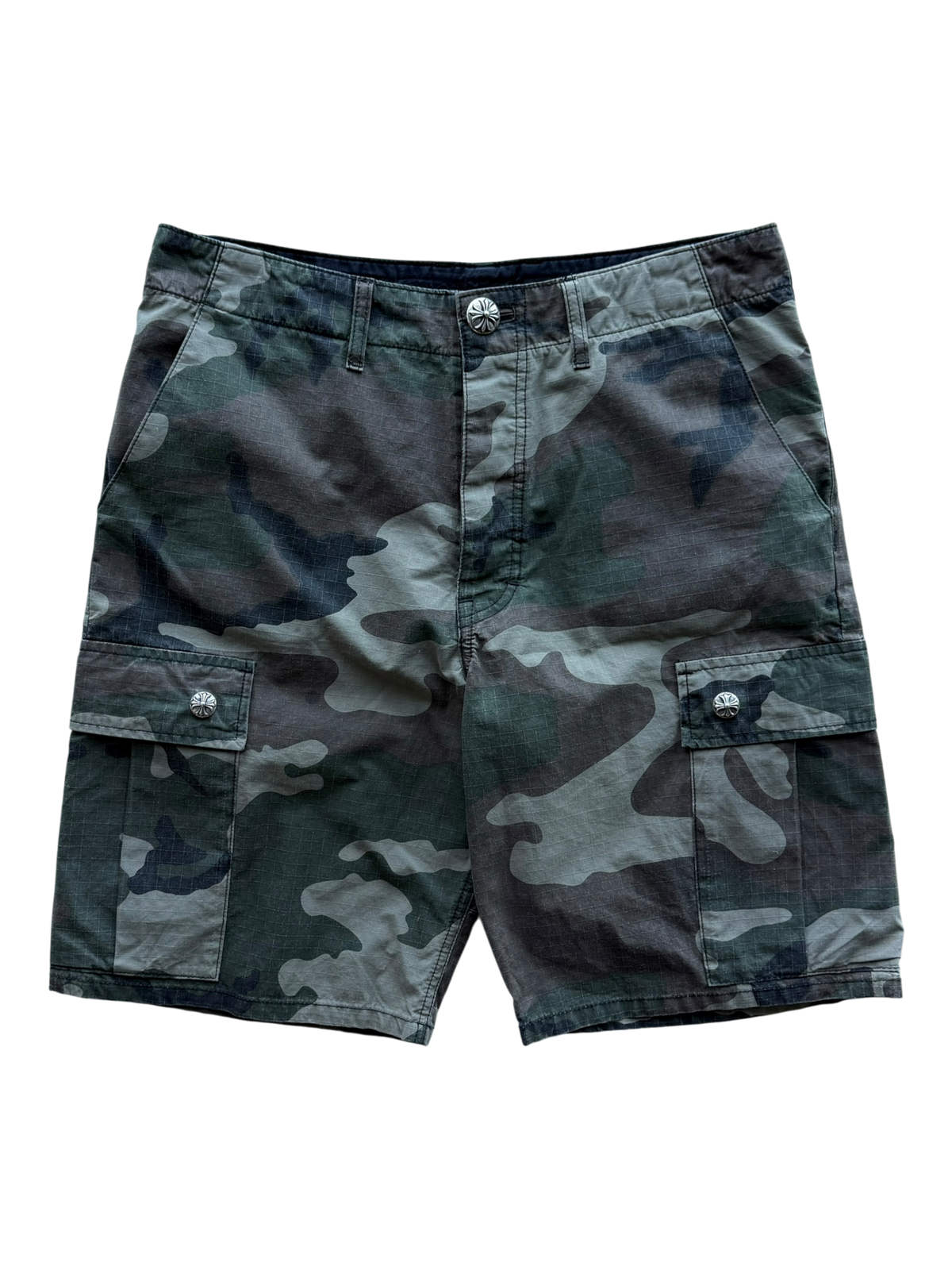 Ripstop Camo Black Patch Shorts