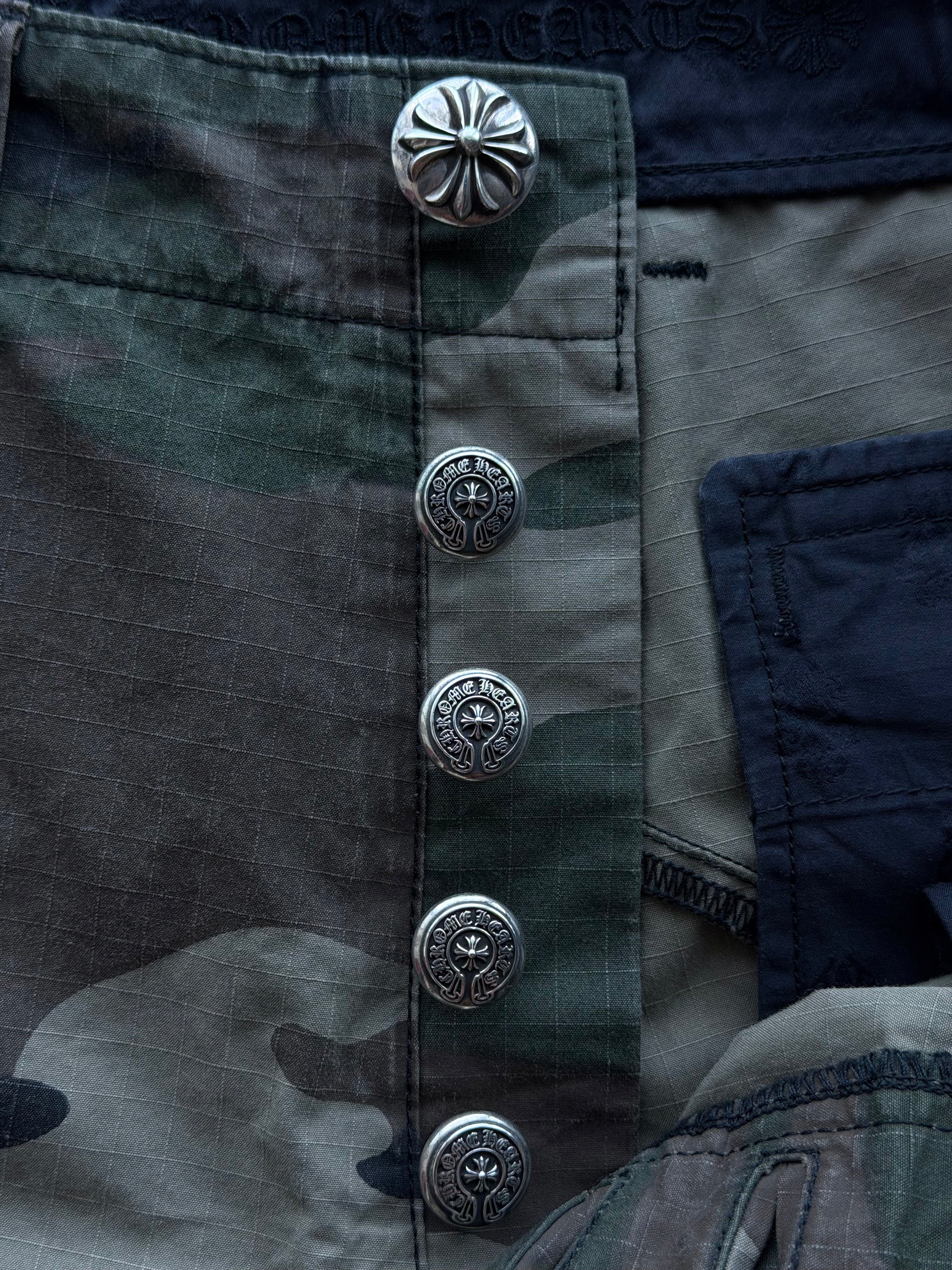 Ripstop Camo Black Patch Shorts