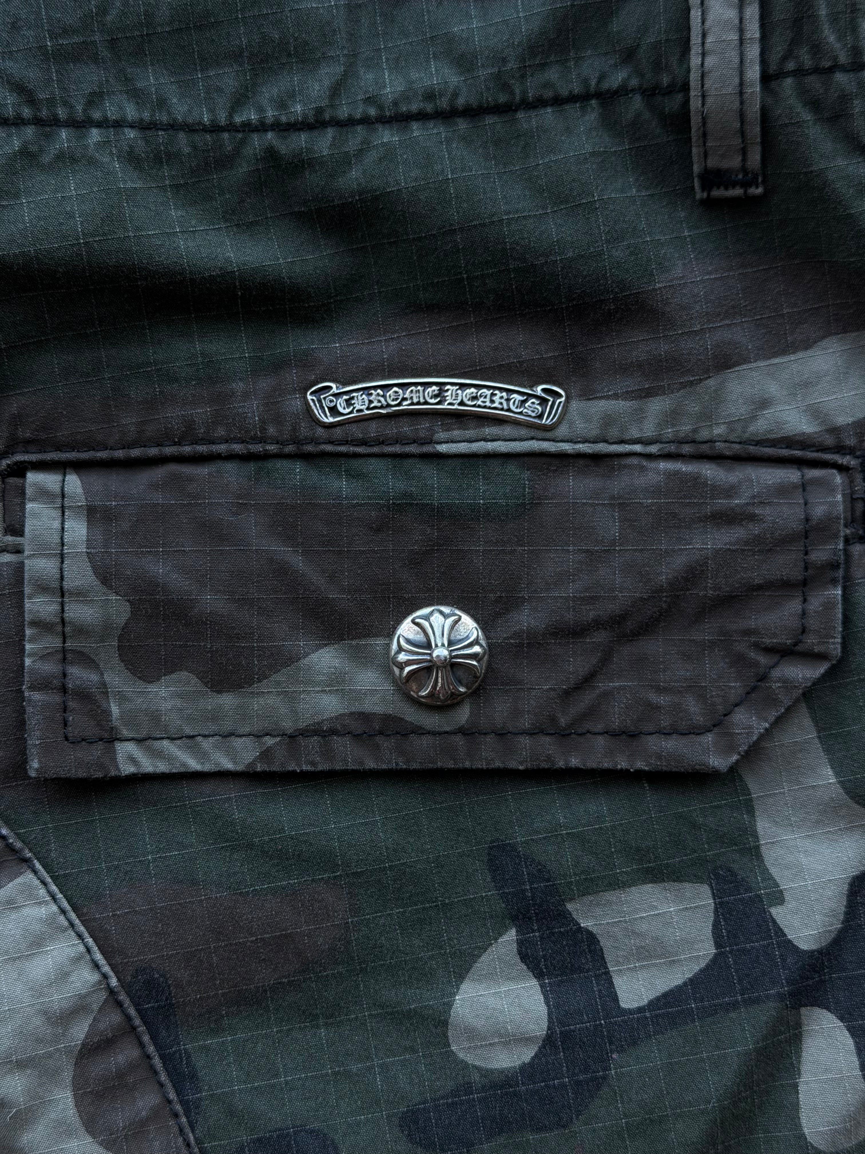 Ripstop Camo Black Patch Shorts