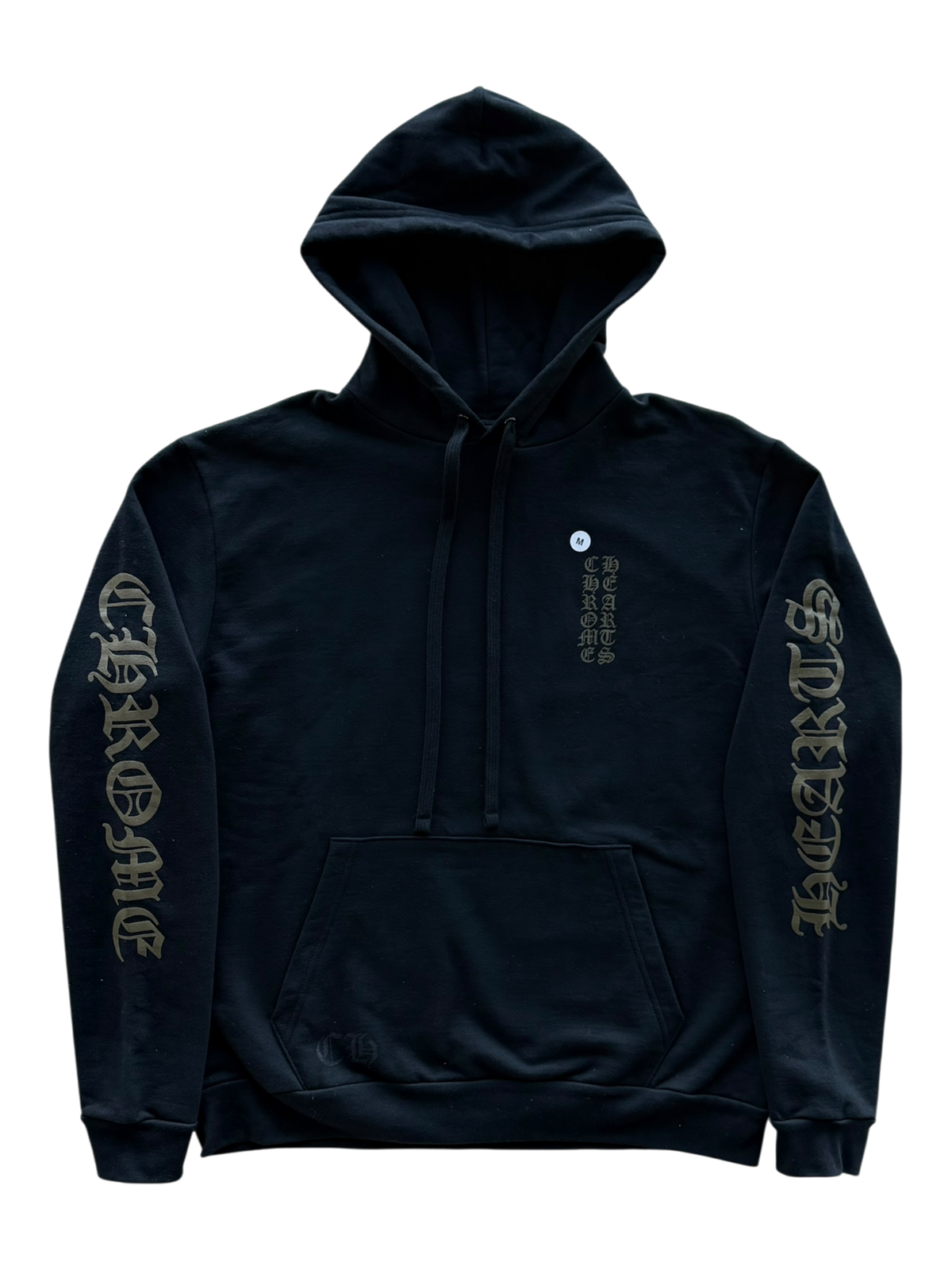 Black and Bronze Vertical Logo Hoodie