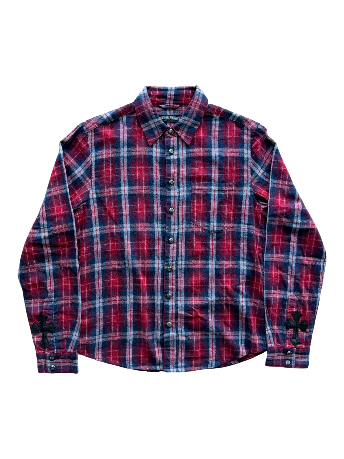 Vintage Button Up Red Flannel Cross Patch