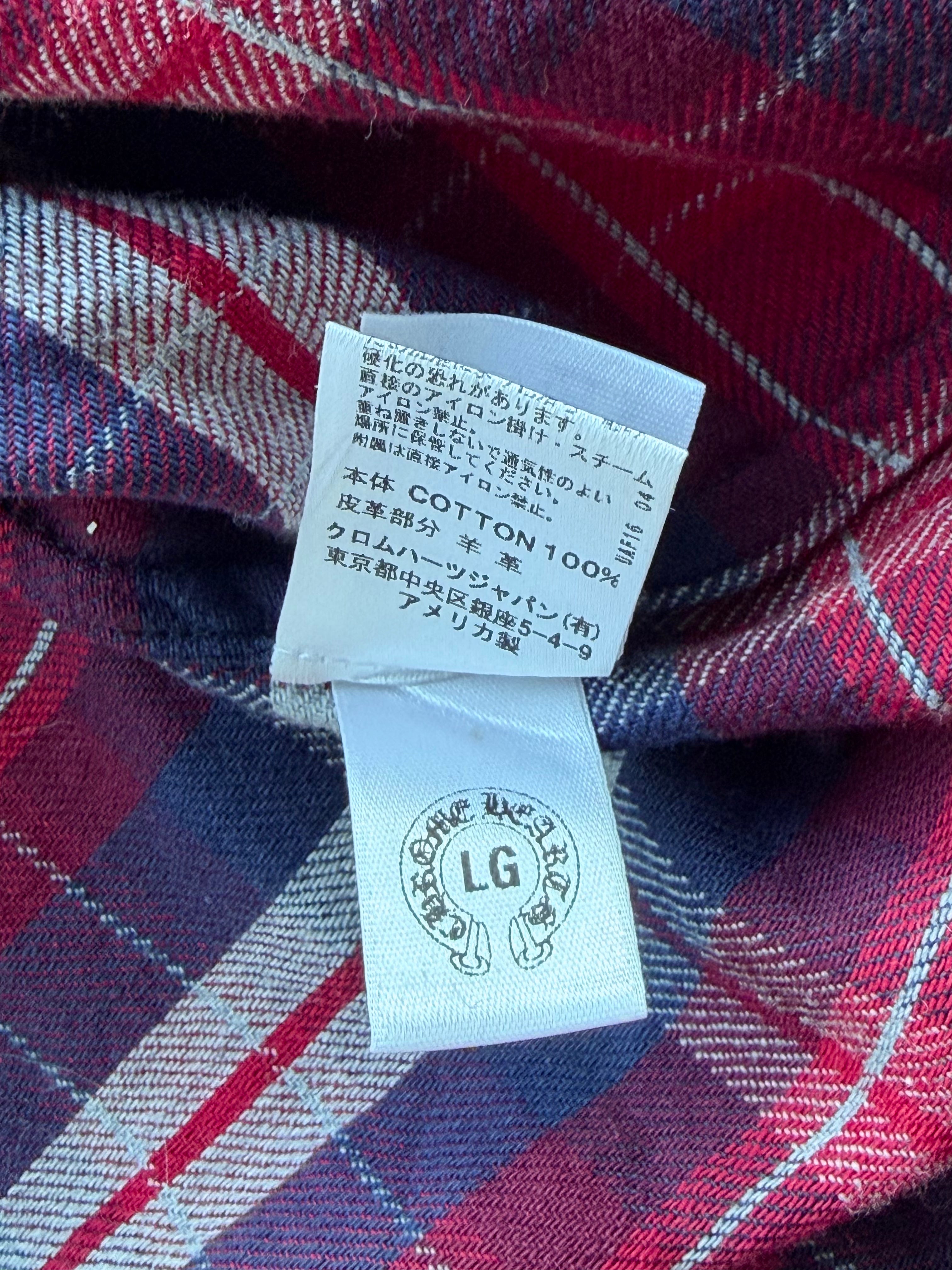 Vintage Button Up Red Flannel Cross Patch