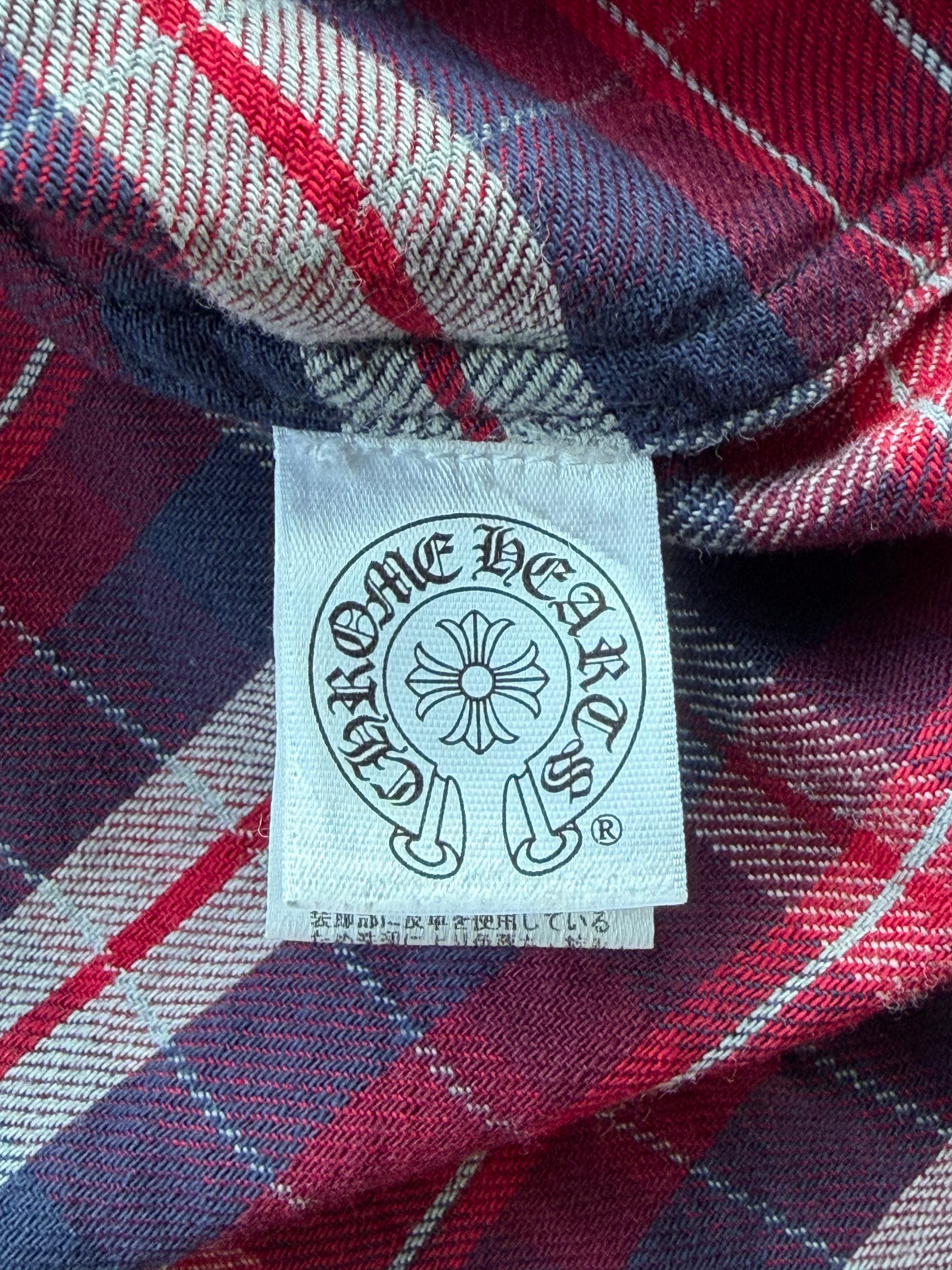 Vintage Button Up Red Flannel Cross Patch