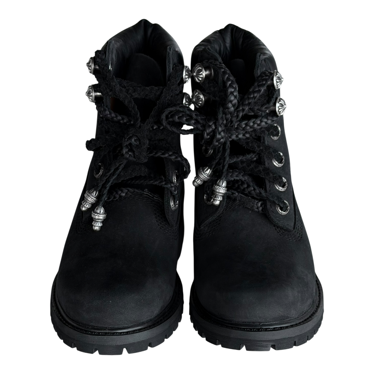 Dagger Cross Black Silver Timberland 6 Inch Boots