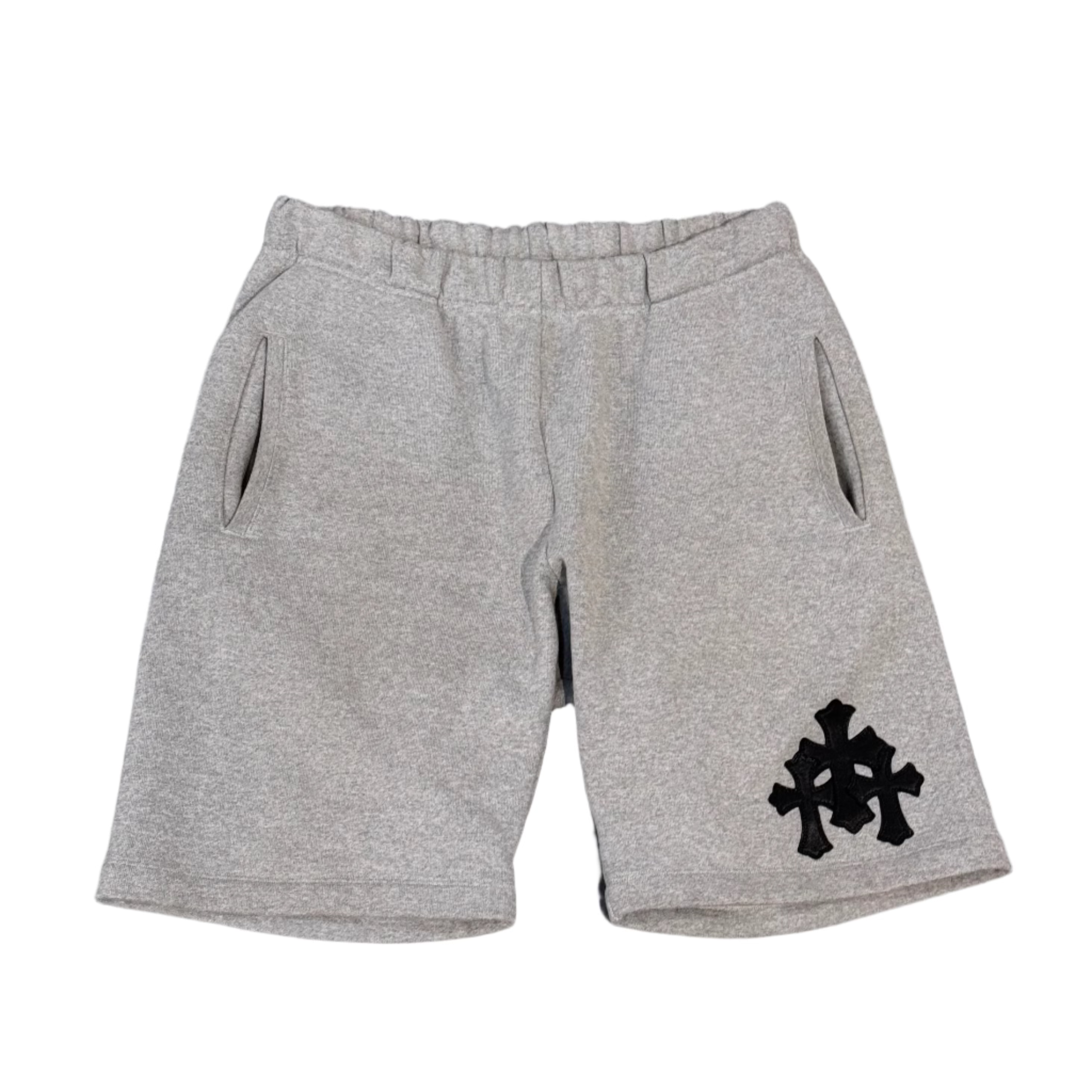 Wool Grey Triple Cross Patch Shorts