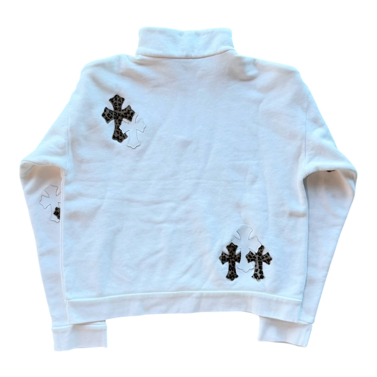Cheetah & White Patent Patch Quarter Zip