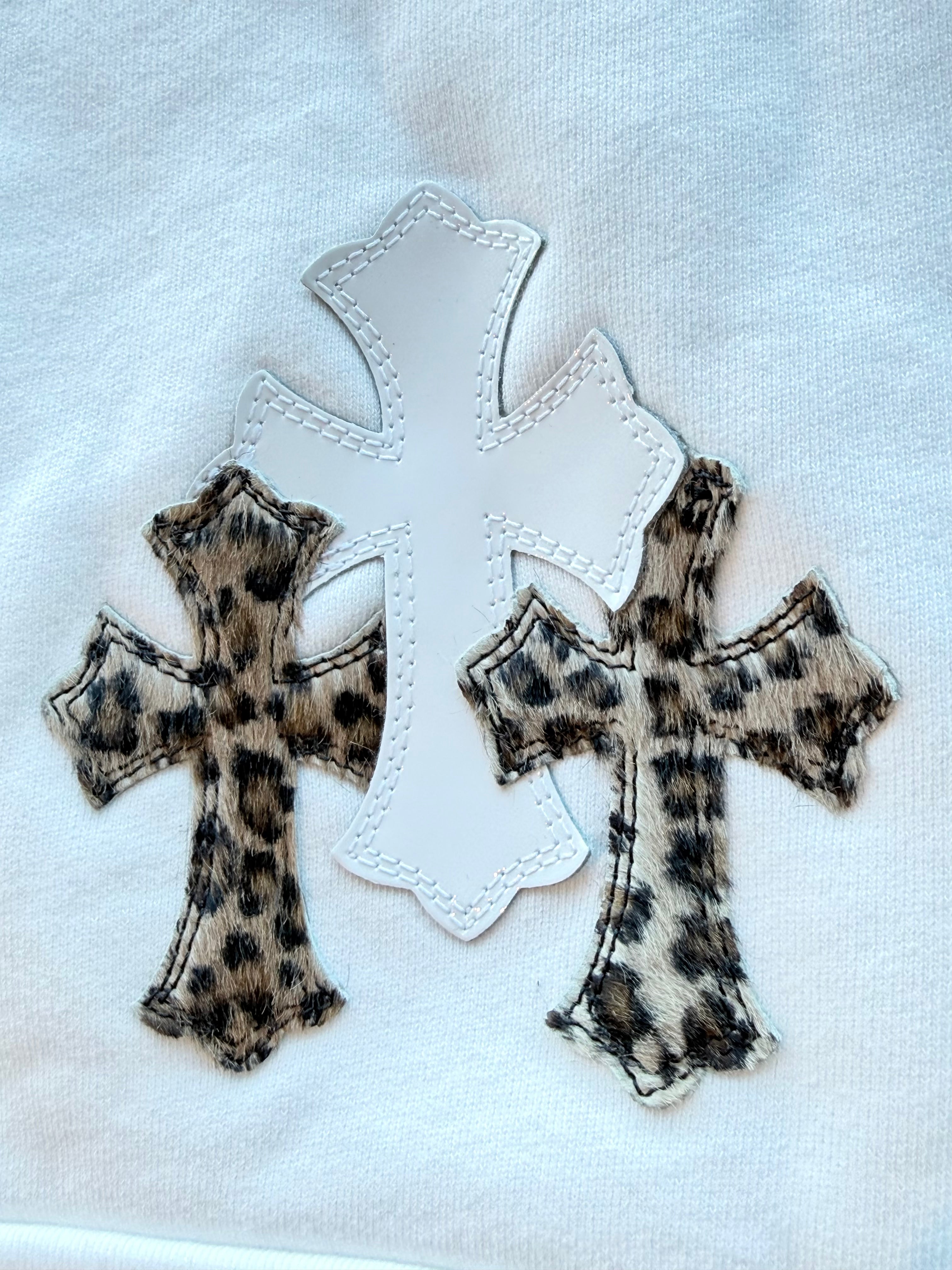 Cheetah & White Patent Patch Quarter Zip