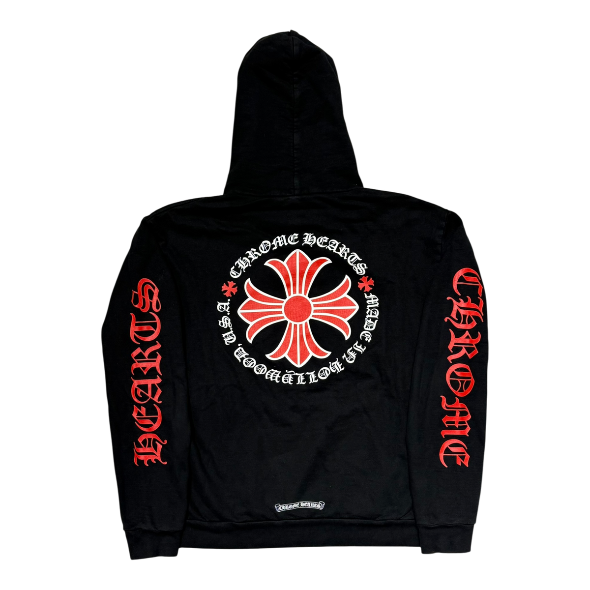 Chrome Hearts Black Red Cross Hoodie