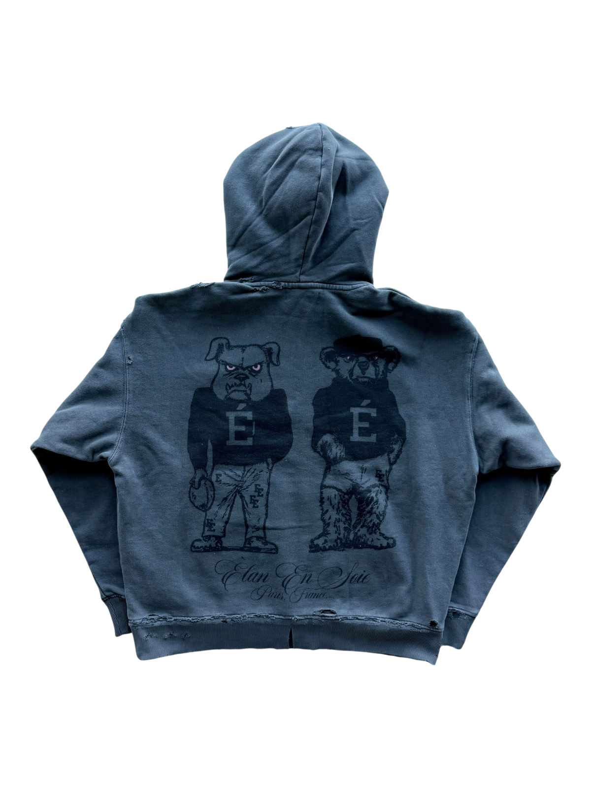 Varsity Bulldog Black Croc & Black Patch Hoodie