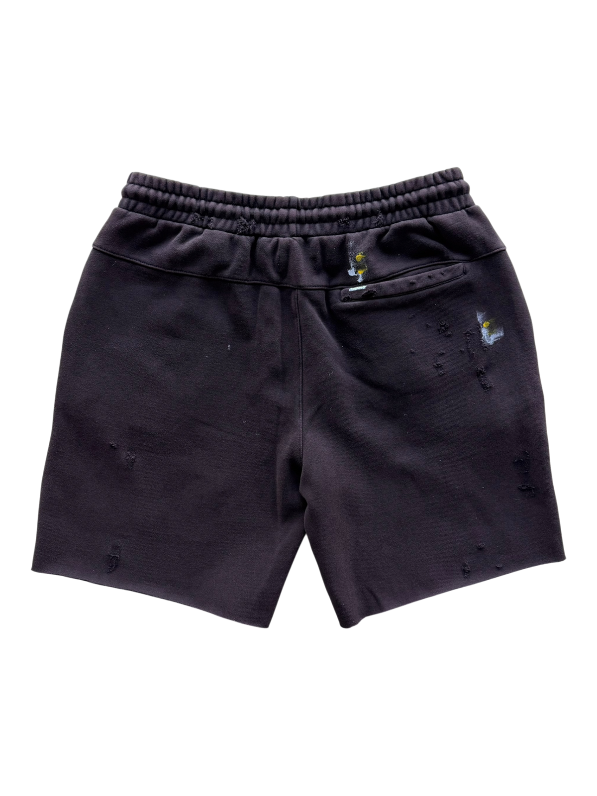Brown Distressed Paint Splatter Shorts