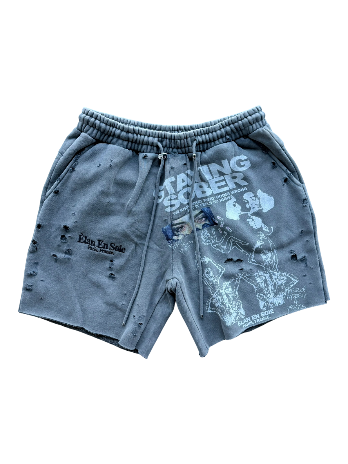 Staying Sober Grey Shorts