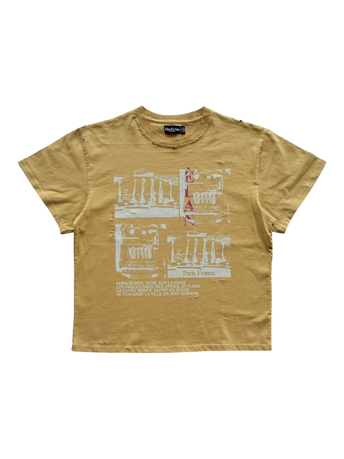 Boat Life Distressed Tee Yellow