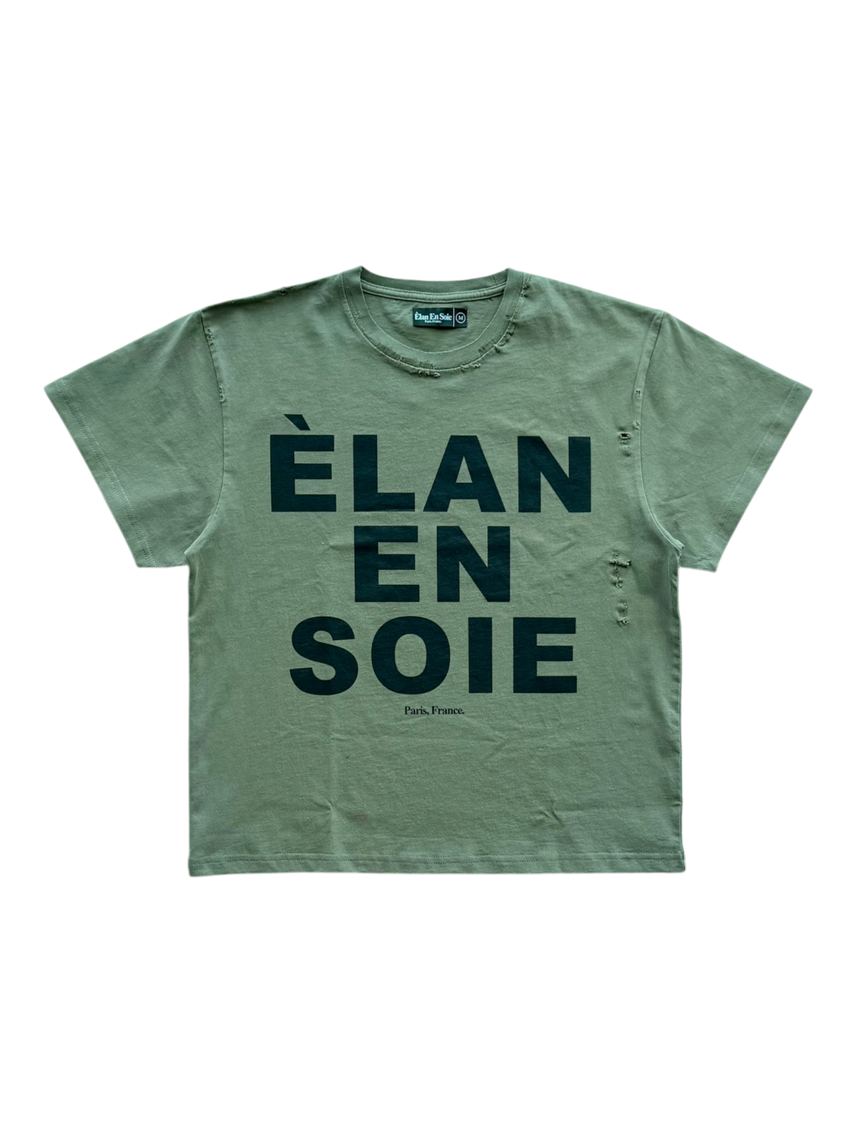 Logo Distressed Tee Olive