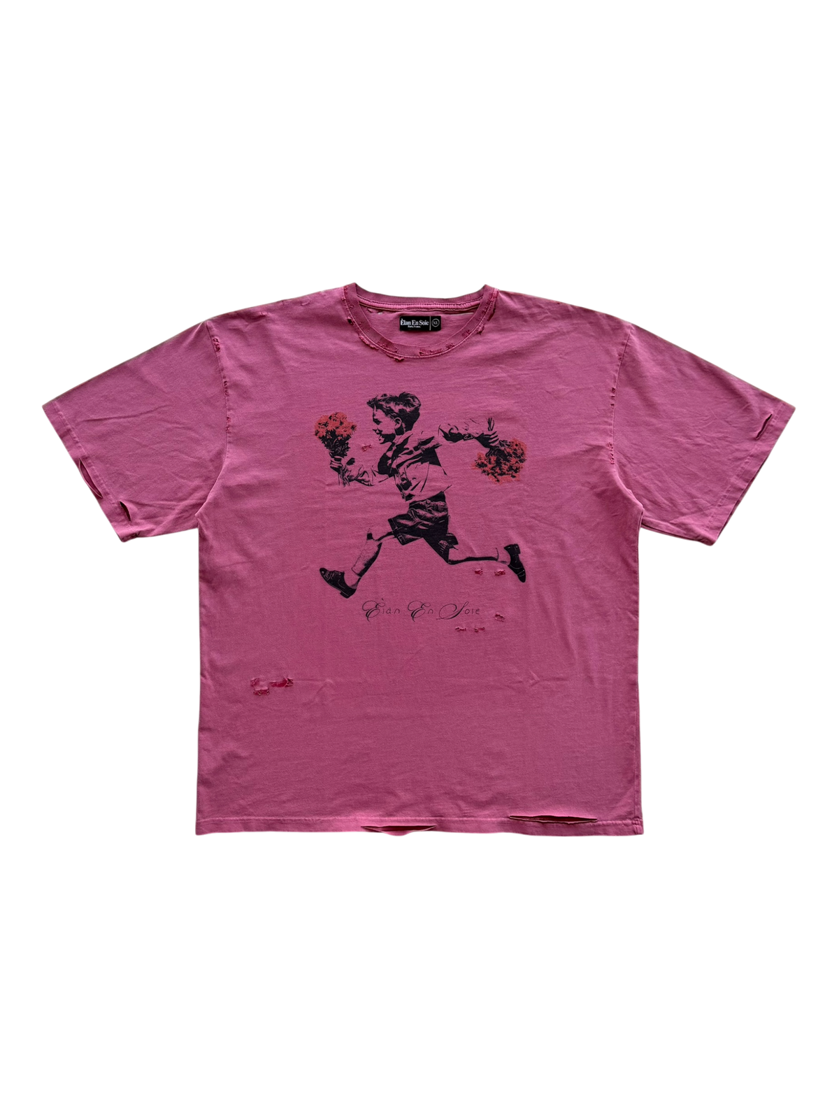 Flower Boy Distressed Tee Red
