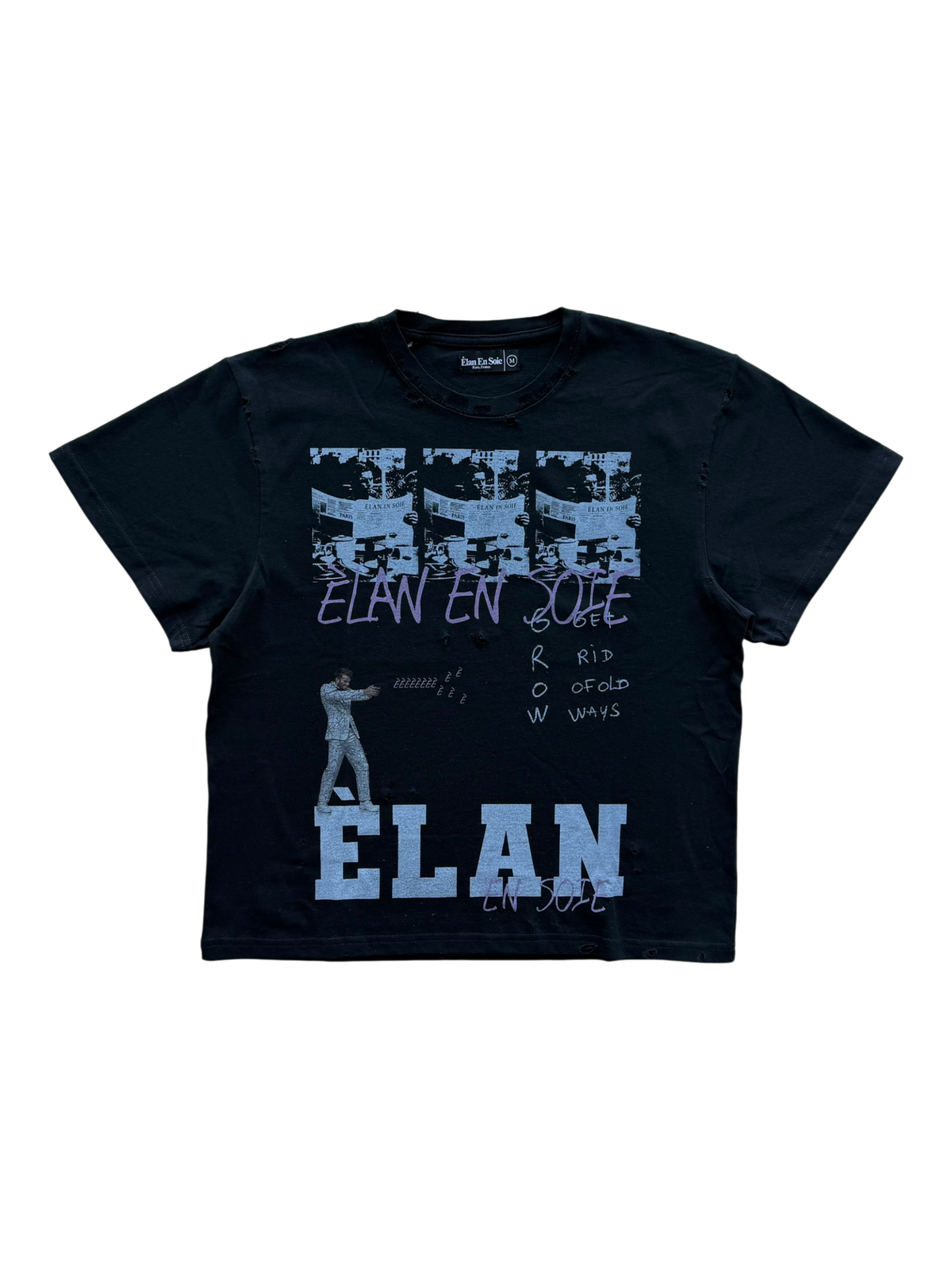 Old Ways Distressed Tee Black
