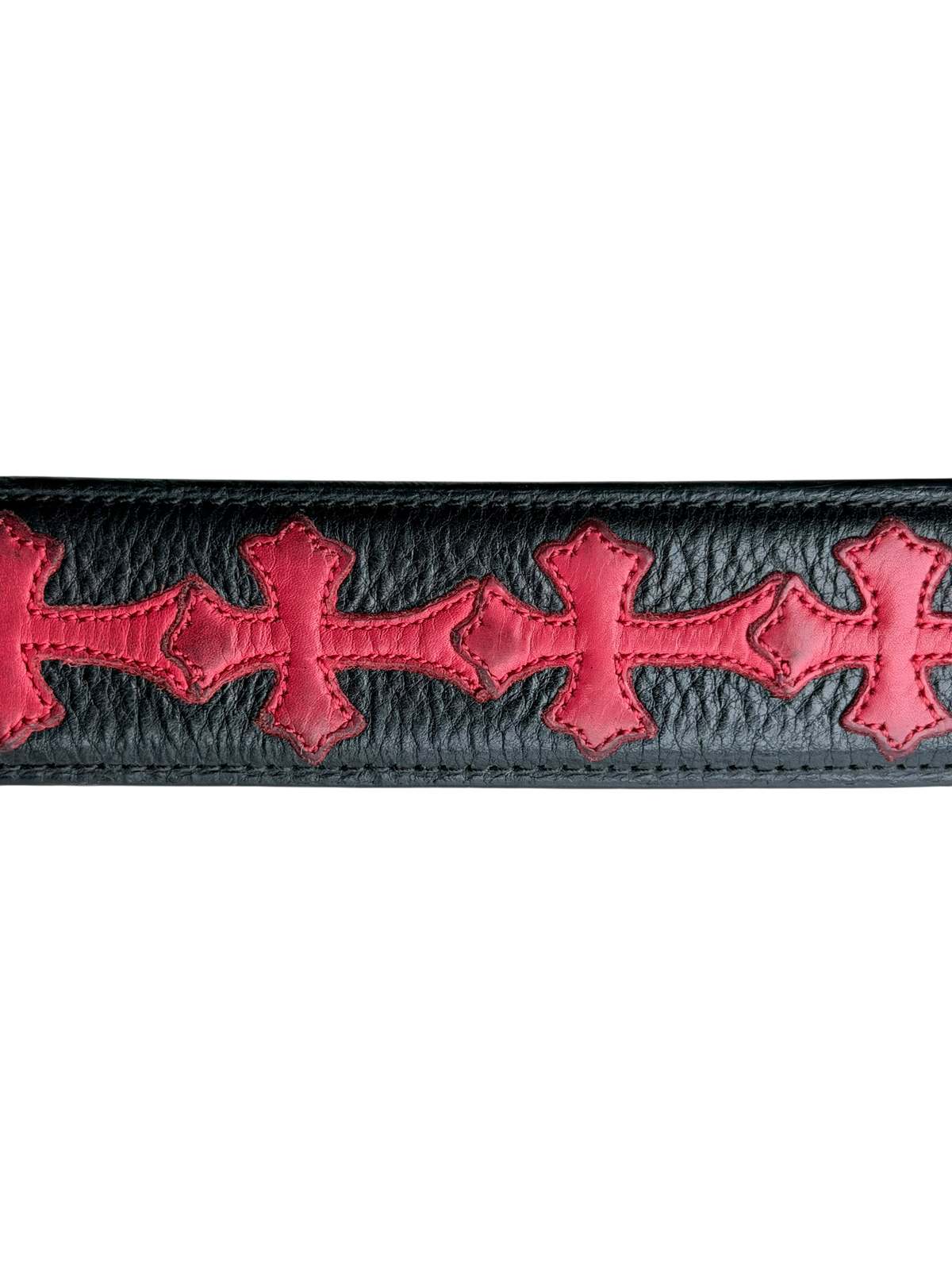 Red Cross Patch Belt With a Diamond Oval Buckle