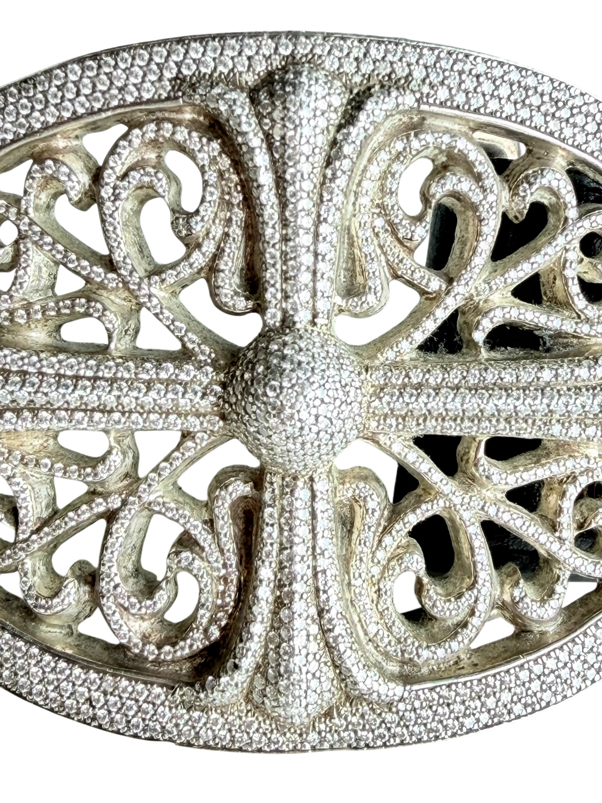 Red Cross Patch Belt With a Diamond Oval Buckle