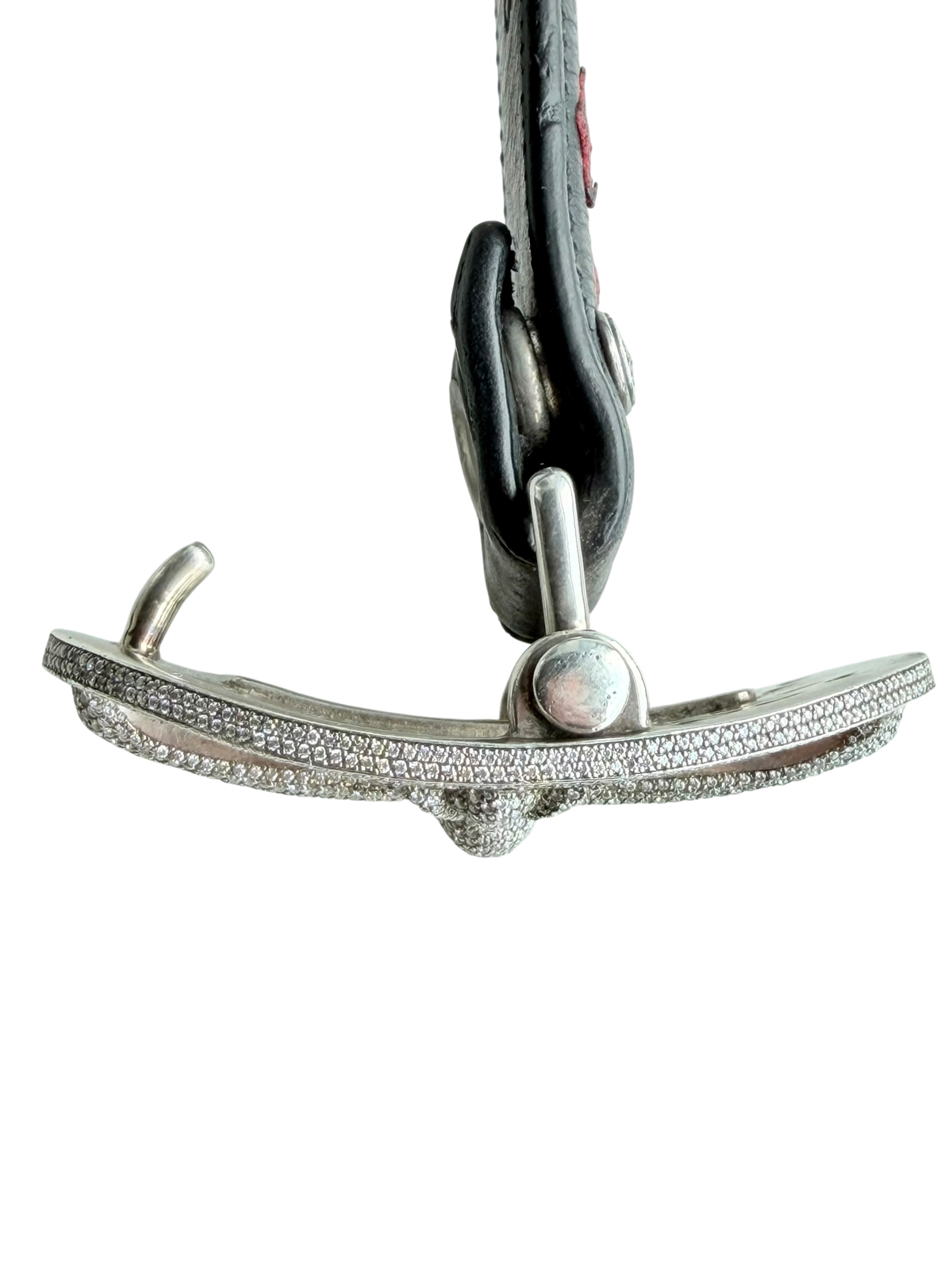 Red Cross Patch Belt With a Diamond Oval Buckle