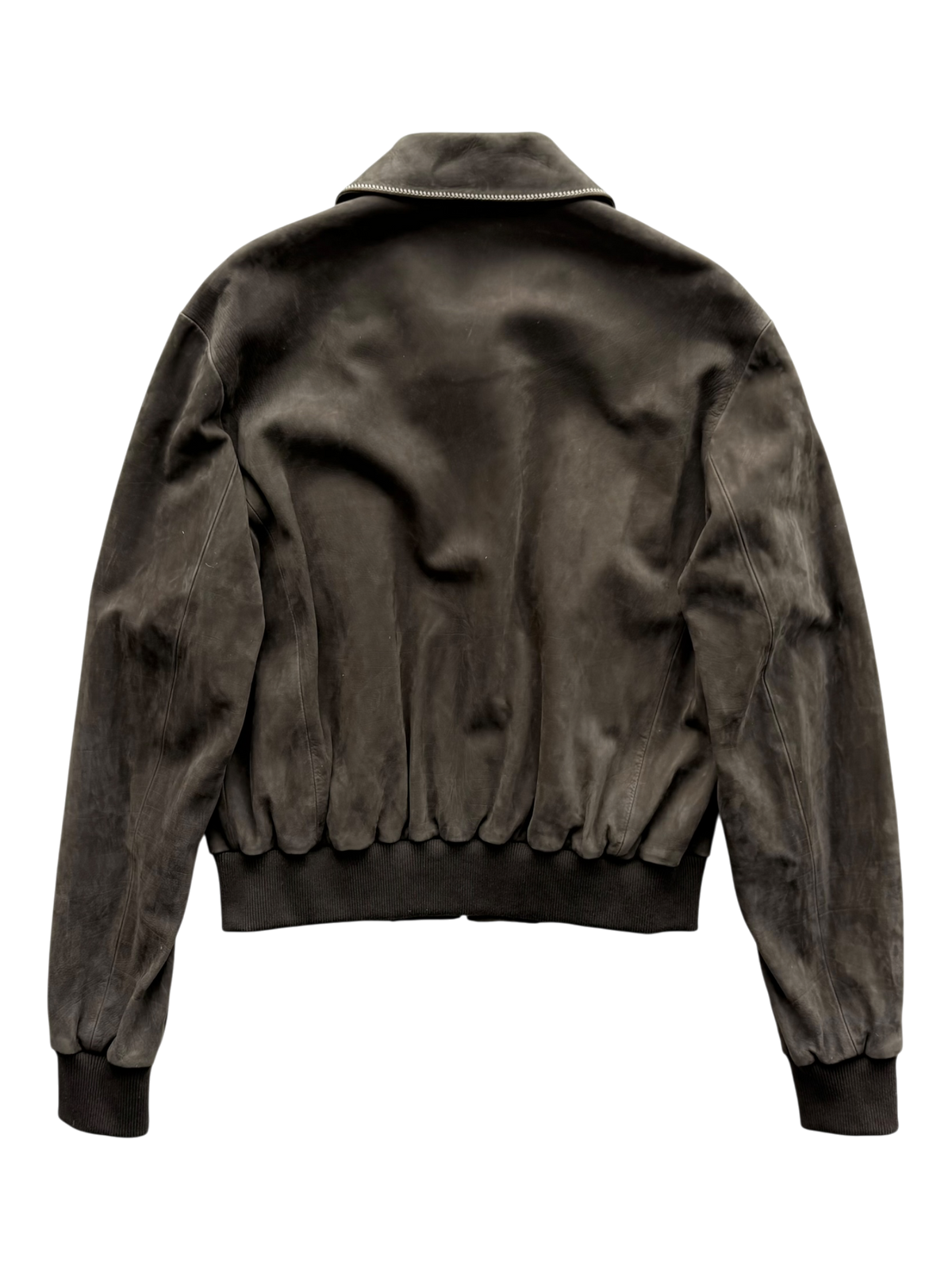 Embroidered Suede Calfskin Bomber Jacket