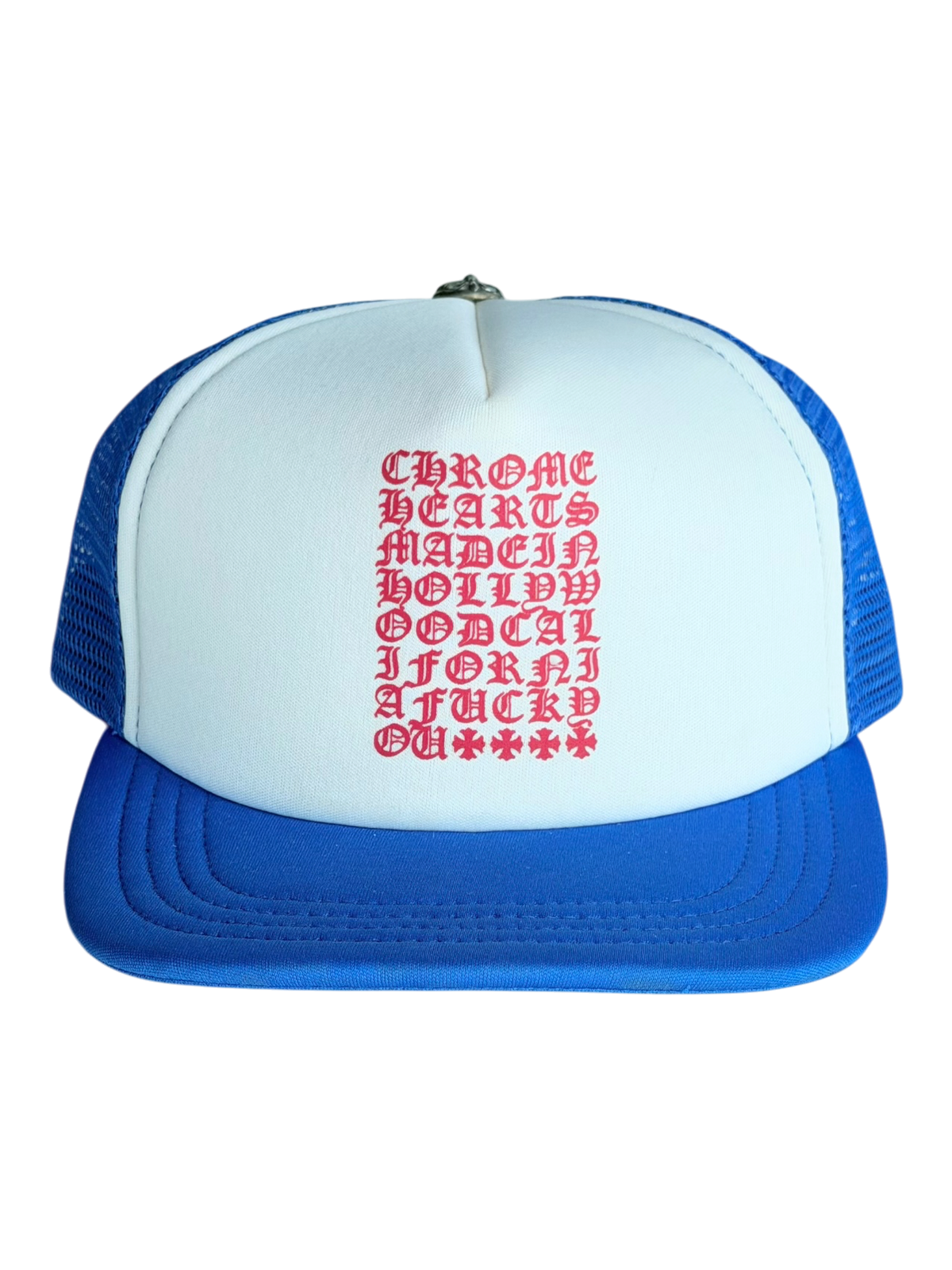 Blue & White Eye Chart Trucker Hat