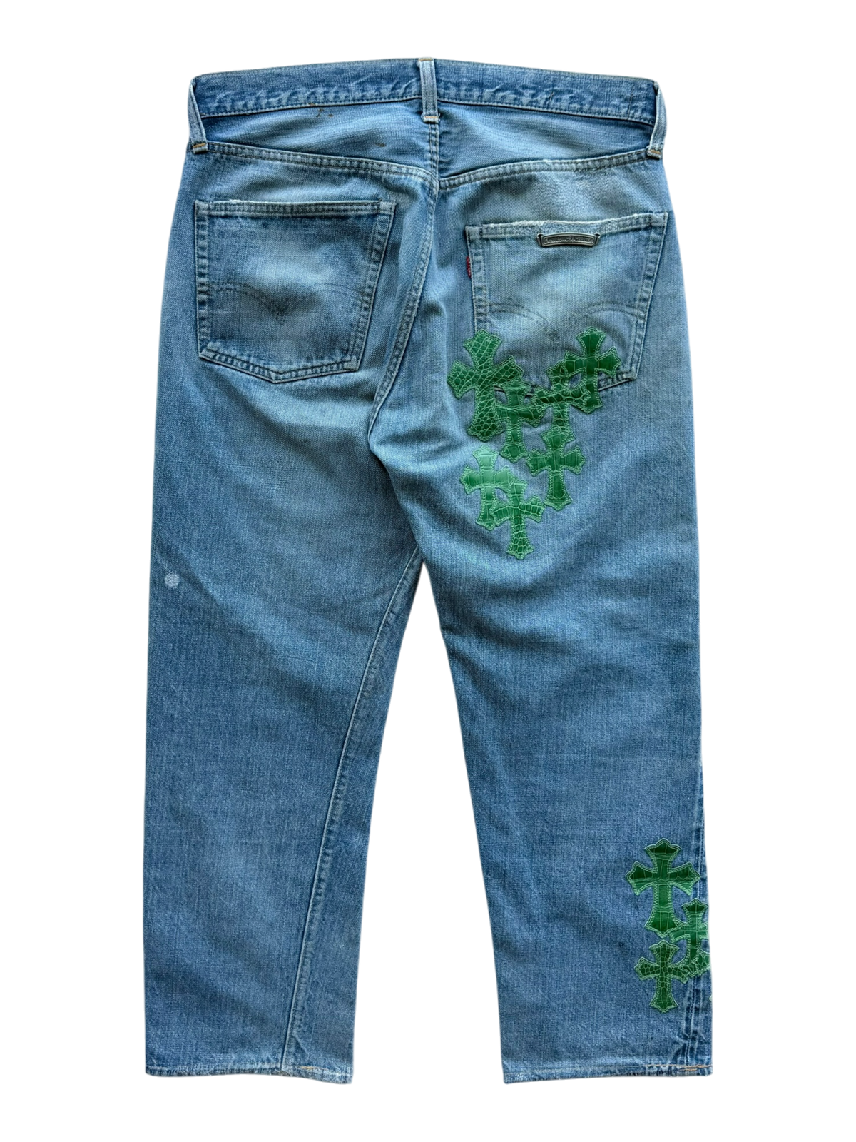 Green Alligator Cross Patch Levis 501 Jeans