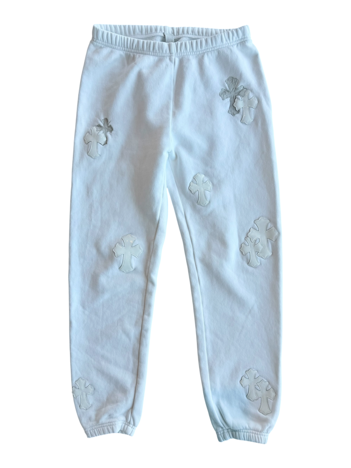 White Cross Patch Sweatpants