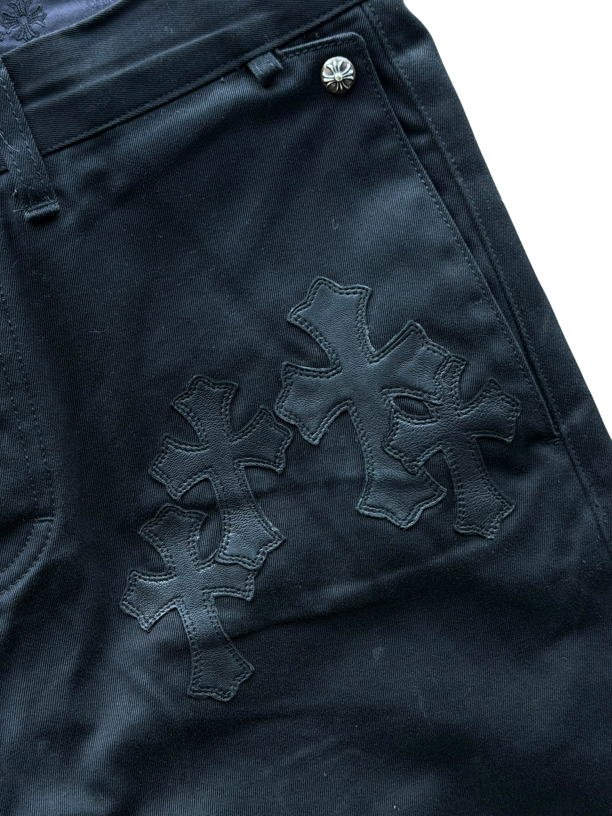 Camouflage Cross Patch Chino Pants Black