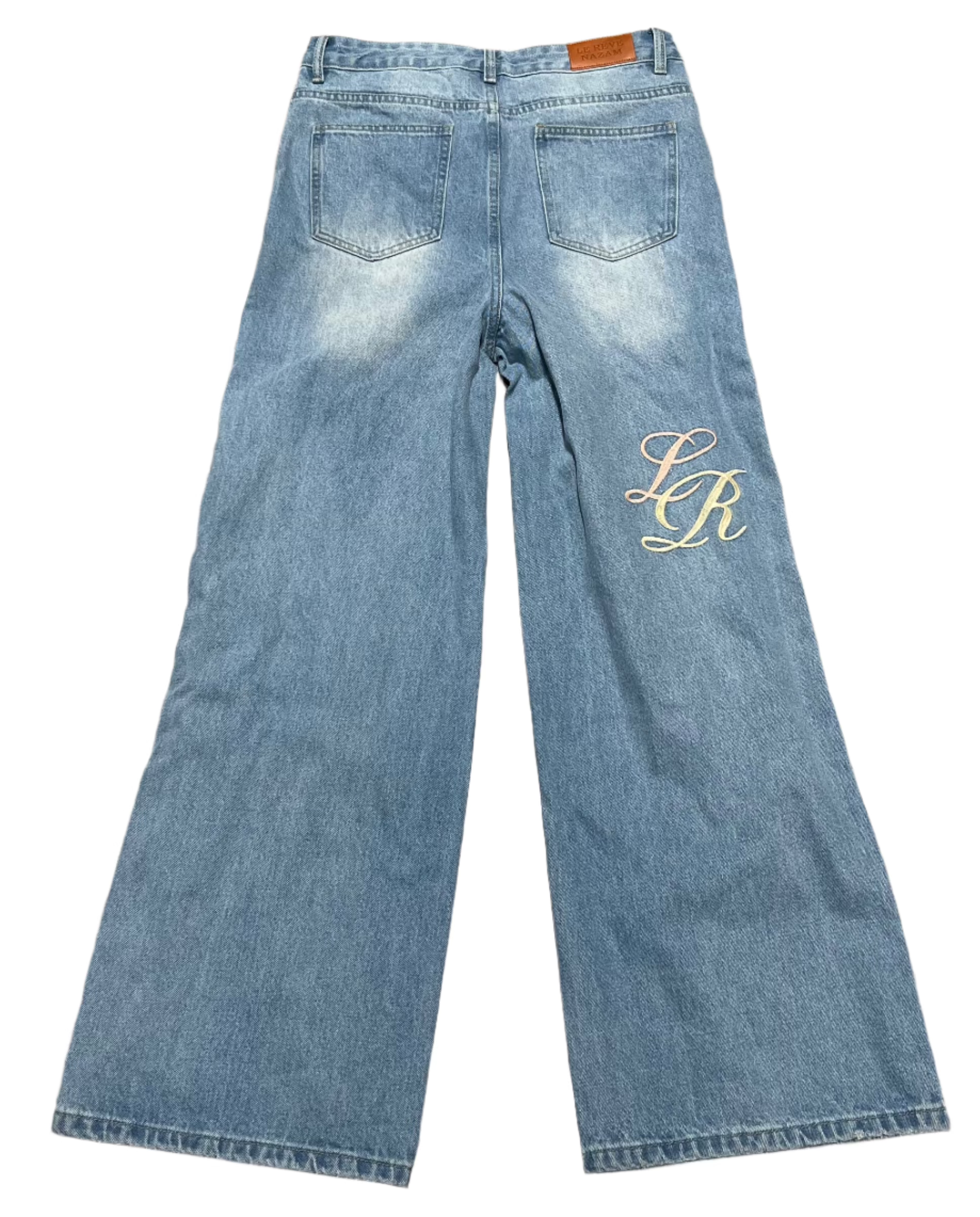 Baggy Light Wash "LR" Jeans