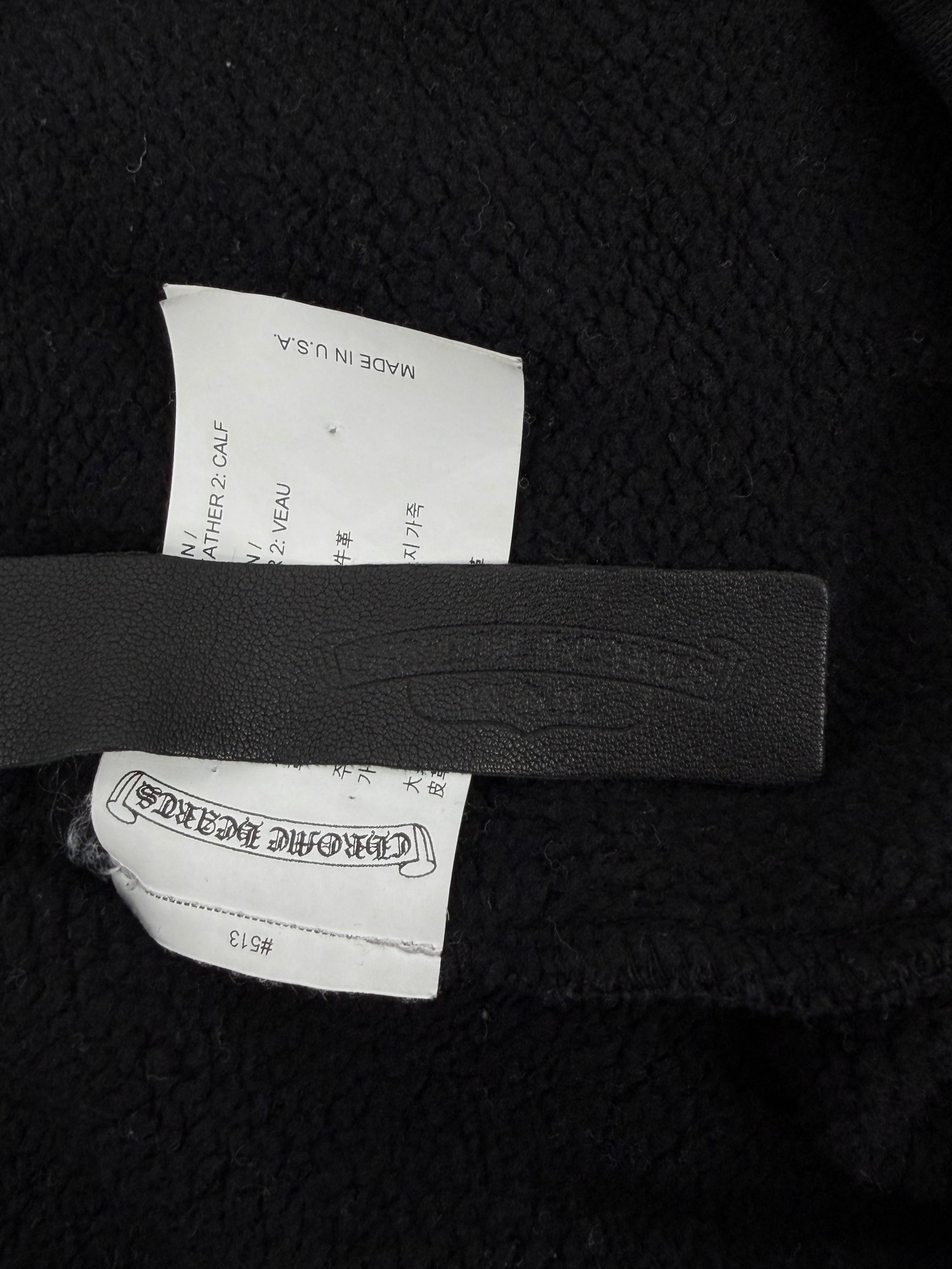 Patent Leather & Calf Hair Cross Patch Sweatpants Black