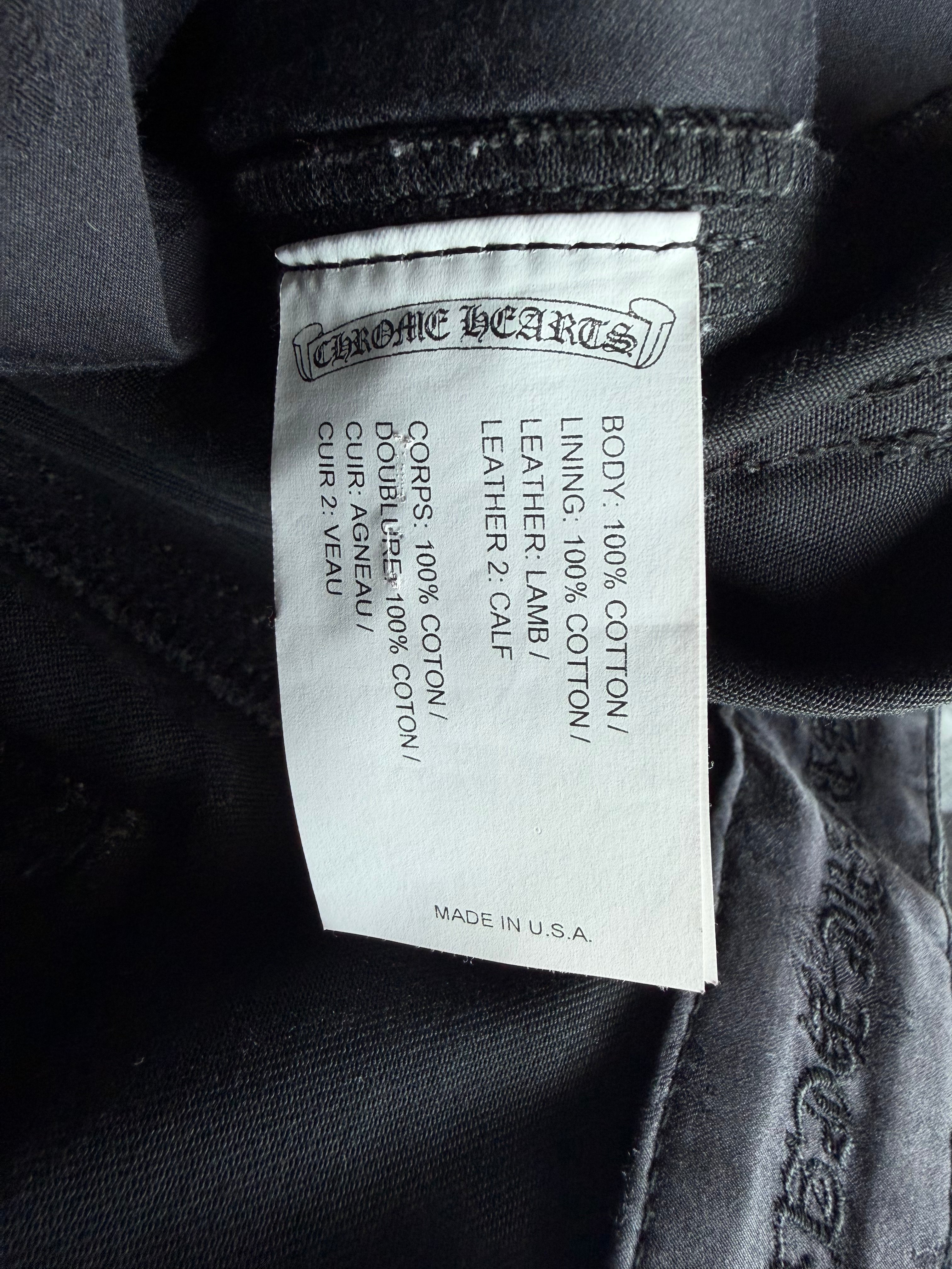 Cheetah Cross Patch Double Knee Carpenter Pants Black