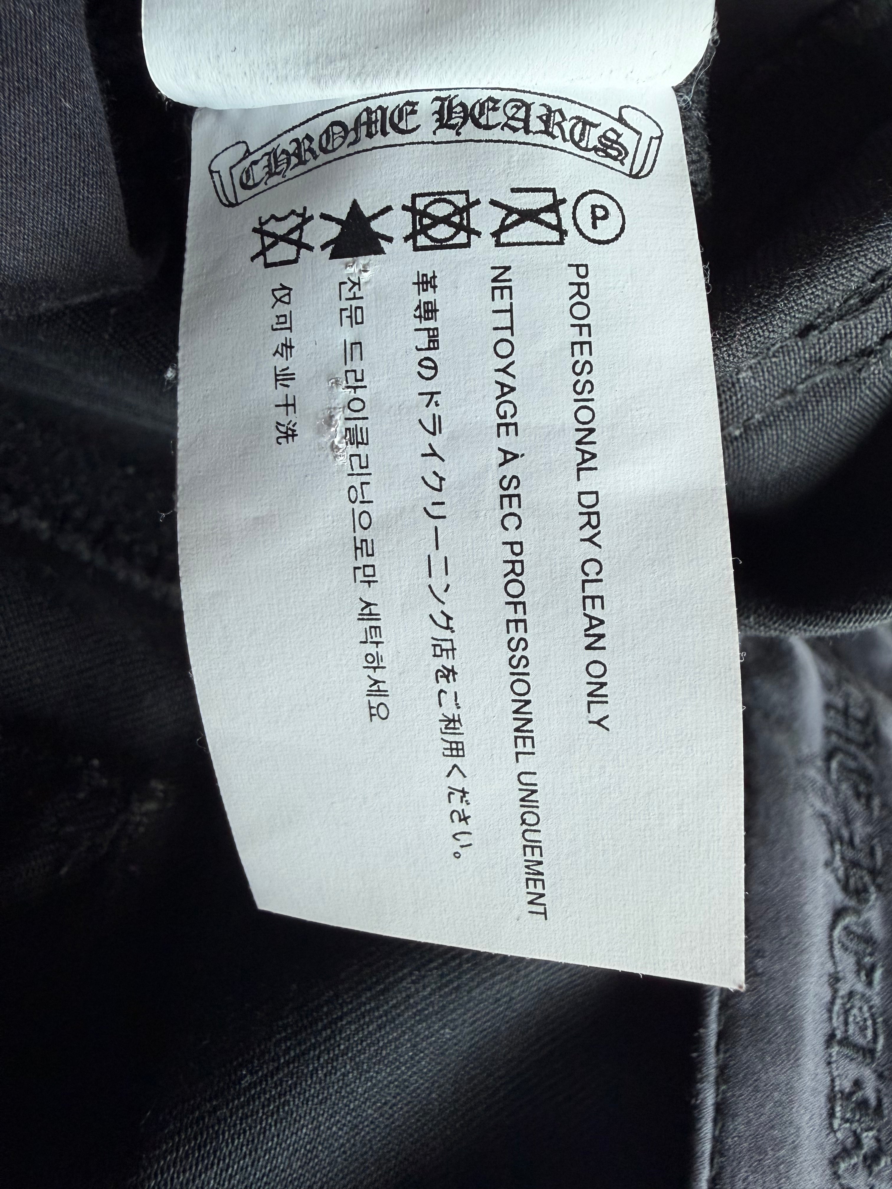Cheetah Cross Patch Double Knee Carpenter Pants Black