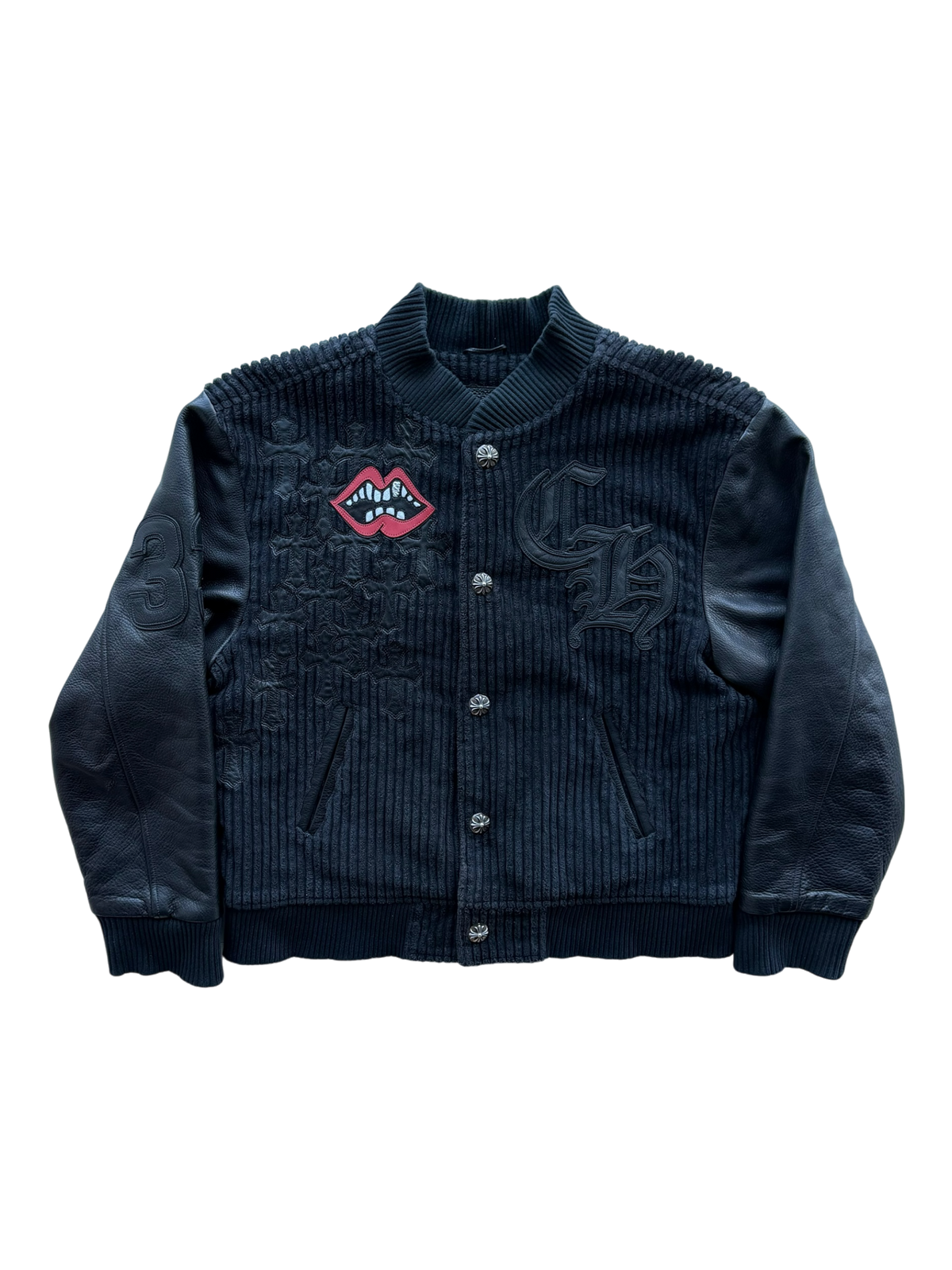 Matty Boy Lips Cross Patch Varsity Jacket