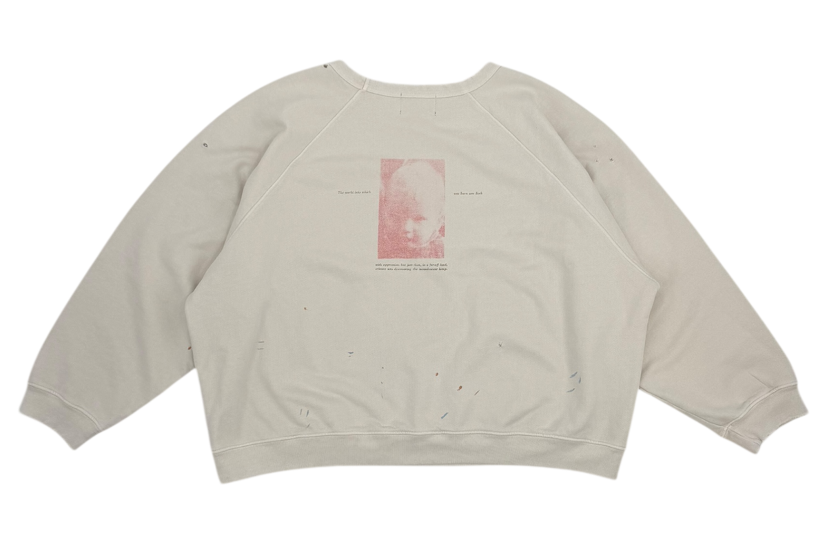 Incandescent Distressed Cotton-Jersey Sweatshirt