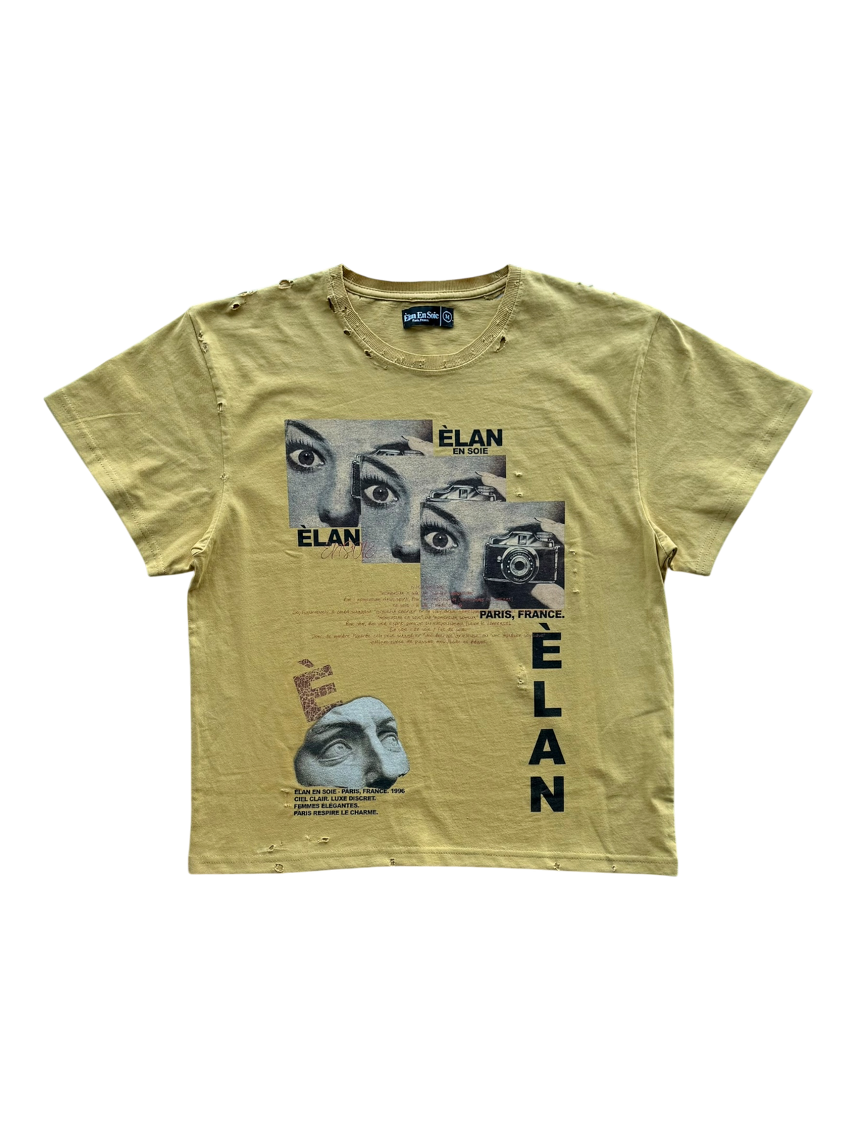 Art Type Distressed Tee Yellow