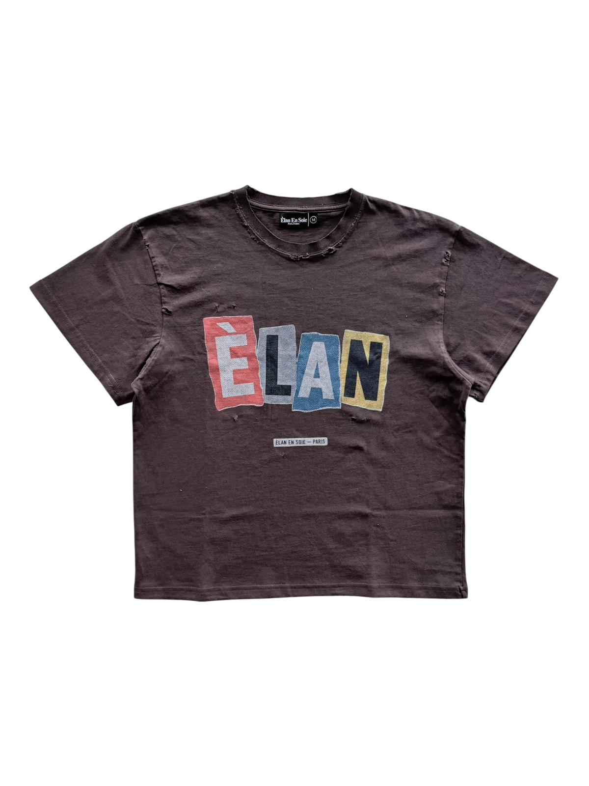 Collage Distressed Tee Brown