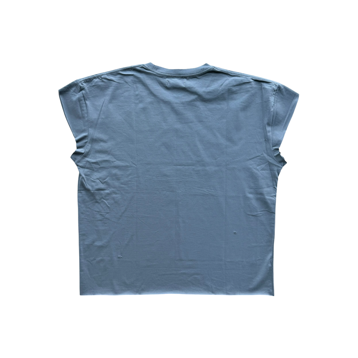 Cut Out Distressed Sleeveless Tee Grey