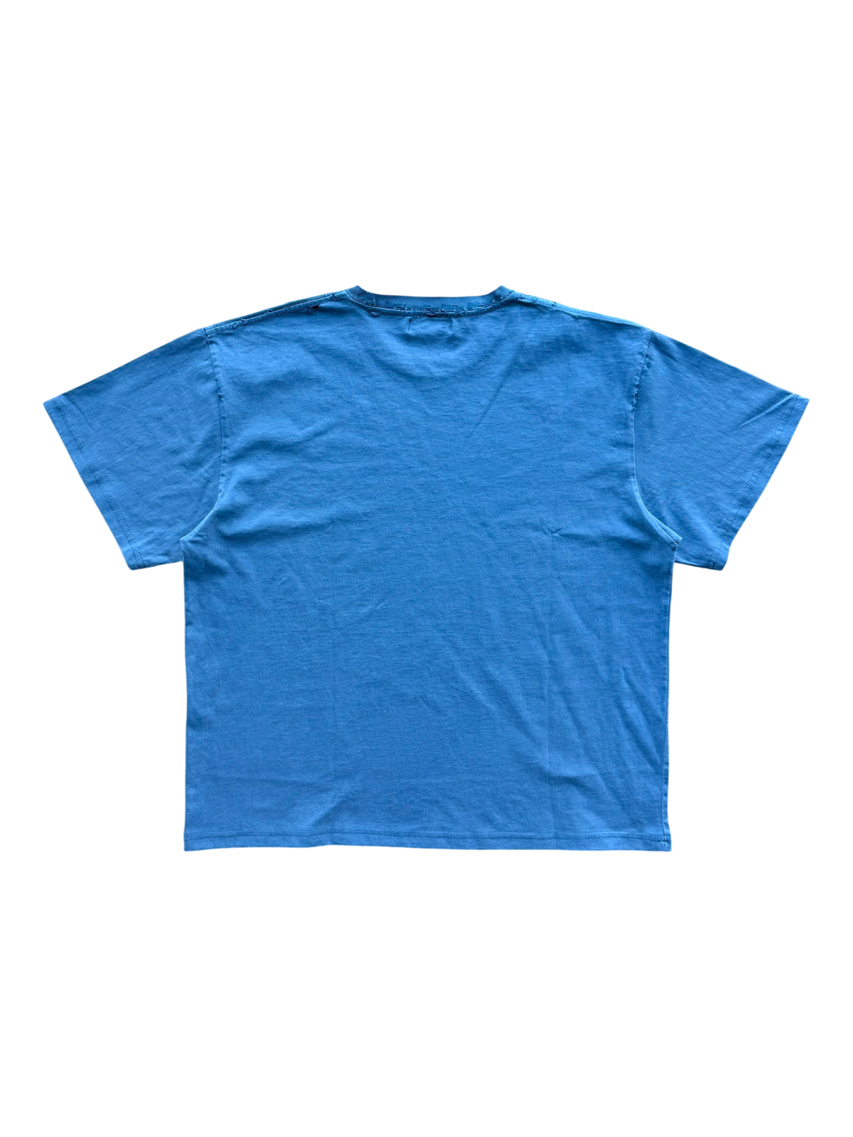 Face Tat Distressed Tee Blue