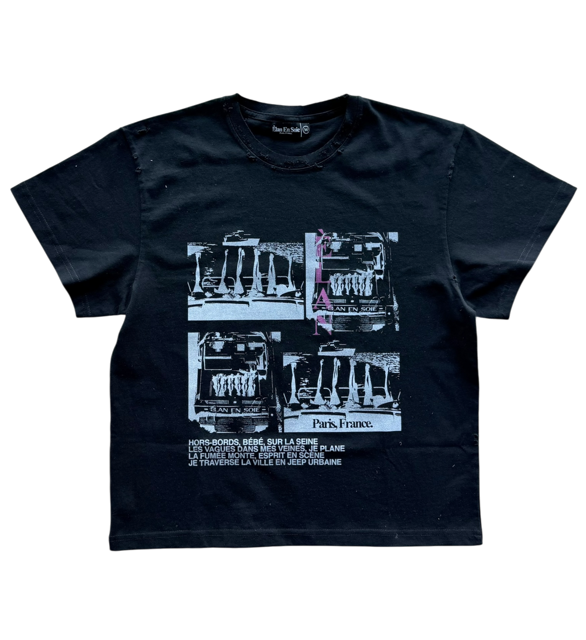 Boat Life Distressed Tee Black