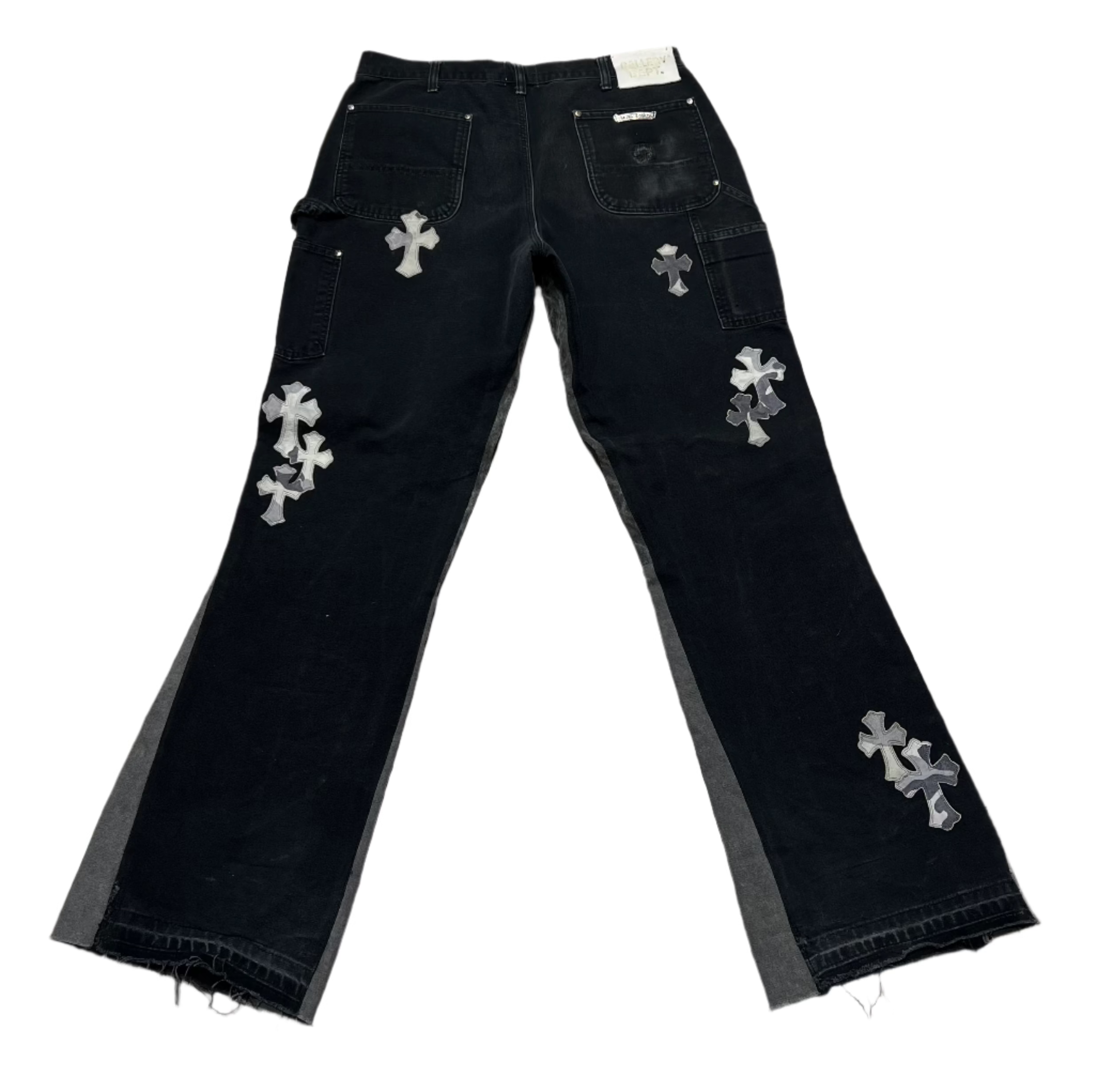 Chrome Hearts Gallery Dept Black Sex Records Cross Patch Flared Jeans